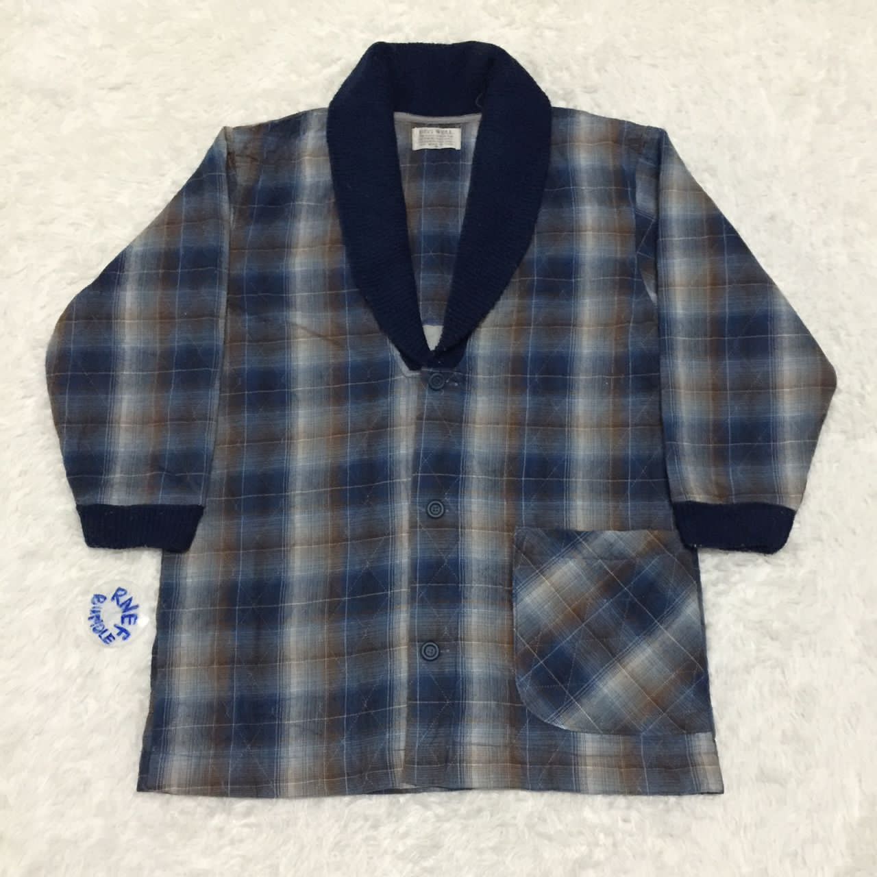 Japanese Brand Beg Well Quilted Shawl Collar Cardigan Made in Japan Size US M / EU 48-50 / 2 - 1 Thumbnail