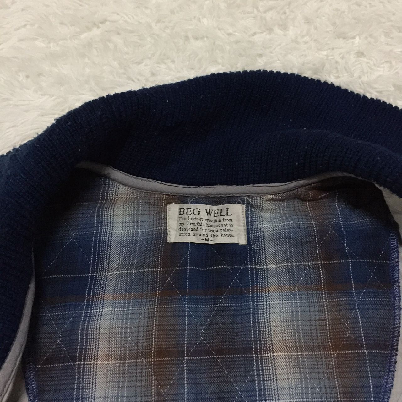Japanese Brand Beg Well Quilted Shawl Collar Cardigan Made in Japan Size US M / EU 48-50 / 2 - 8 Thumbnail