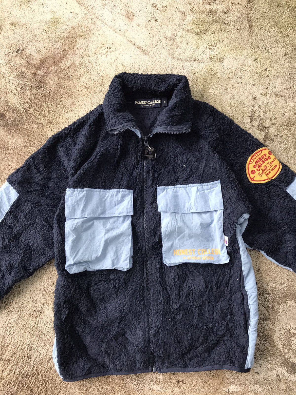 Japanese Brand HONEST COLLEGE BY STUDIO SEVEN FLEECE JACKET NICE DESIGNS Size US S / EU 44-46 / 1 - 2 Thumbnail