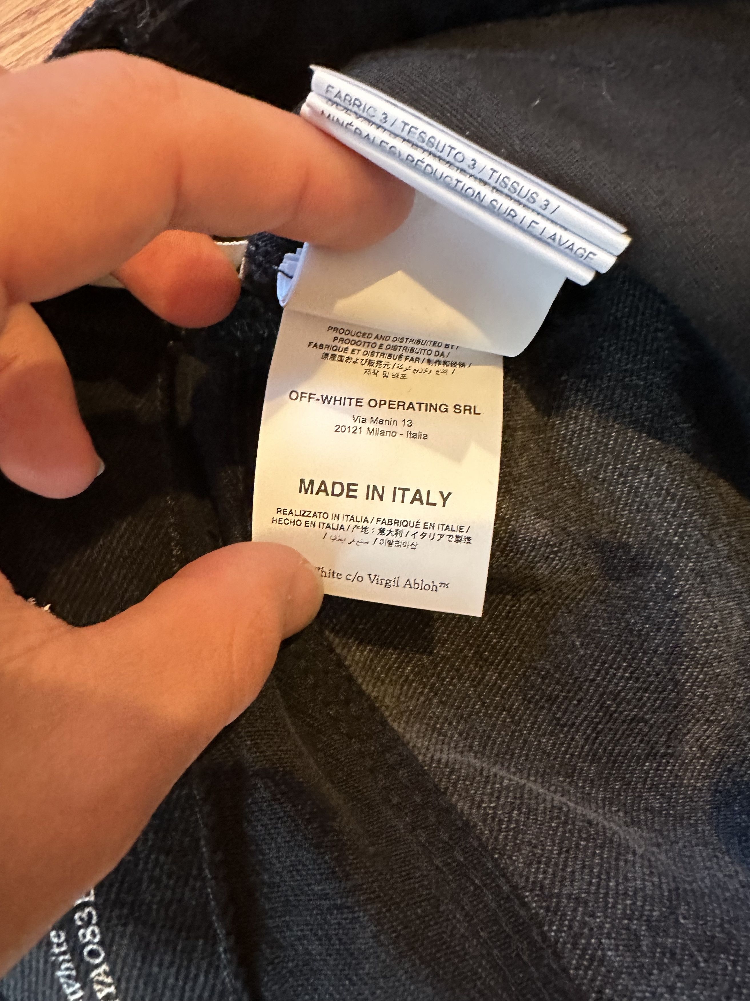 OFF-WHITE C/O VIRGIL ABLOH Grey Double Knee Denim Size 30