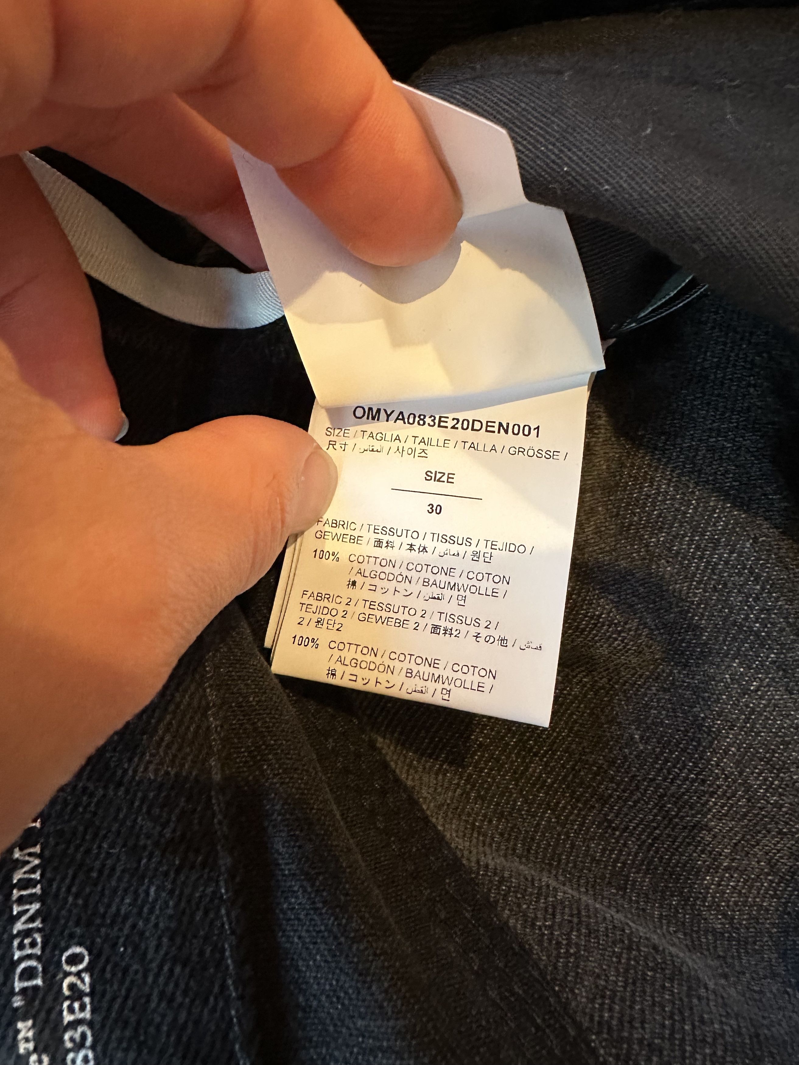 OFF-WHITE C/O VIRGIL ABLOH Grey Double Knee Denim Size 30