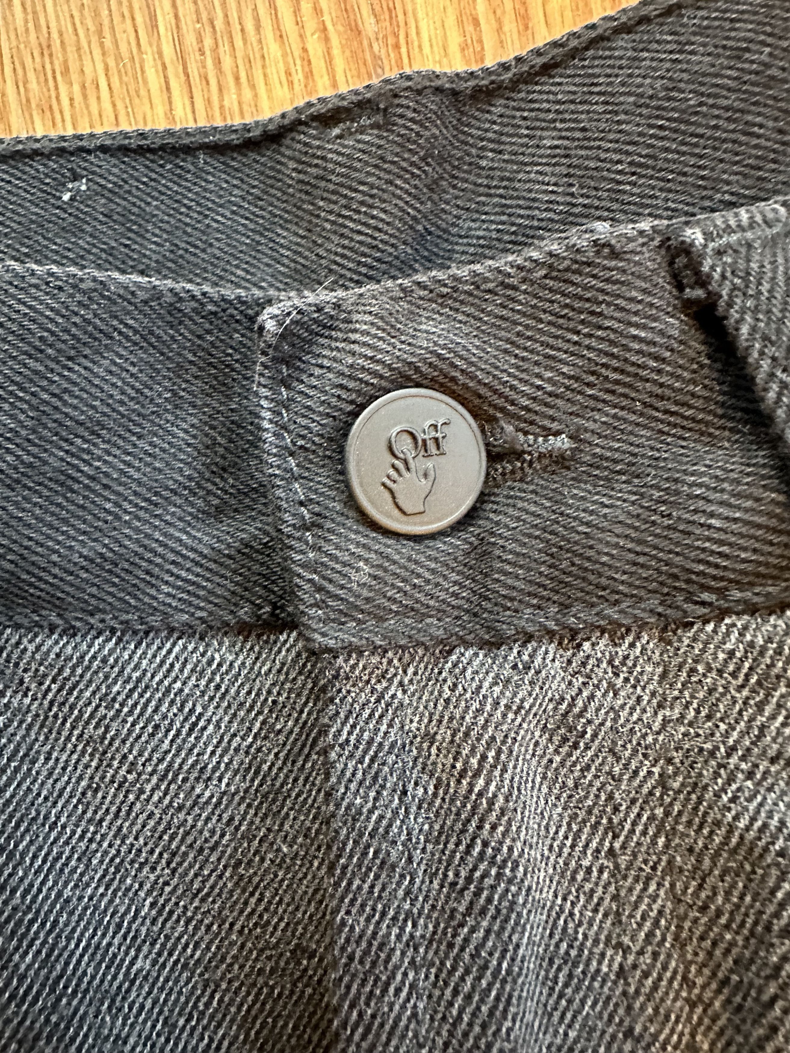 OFF-WHITE C/O VIRGIL ABLOH Grey Double Knee Denim Size 30