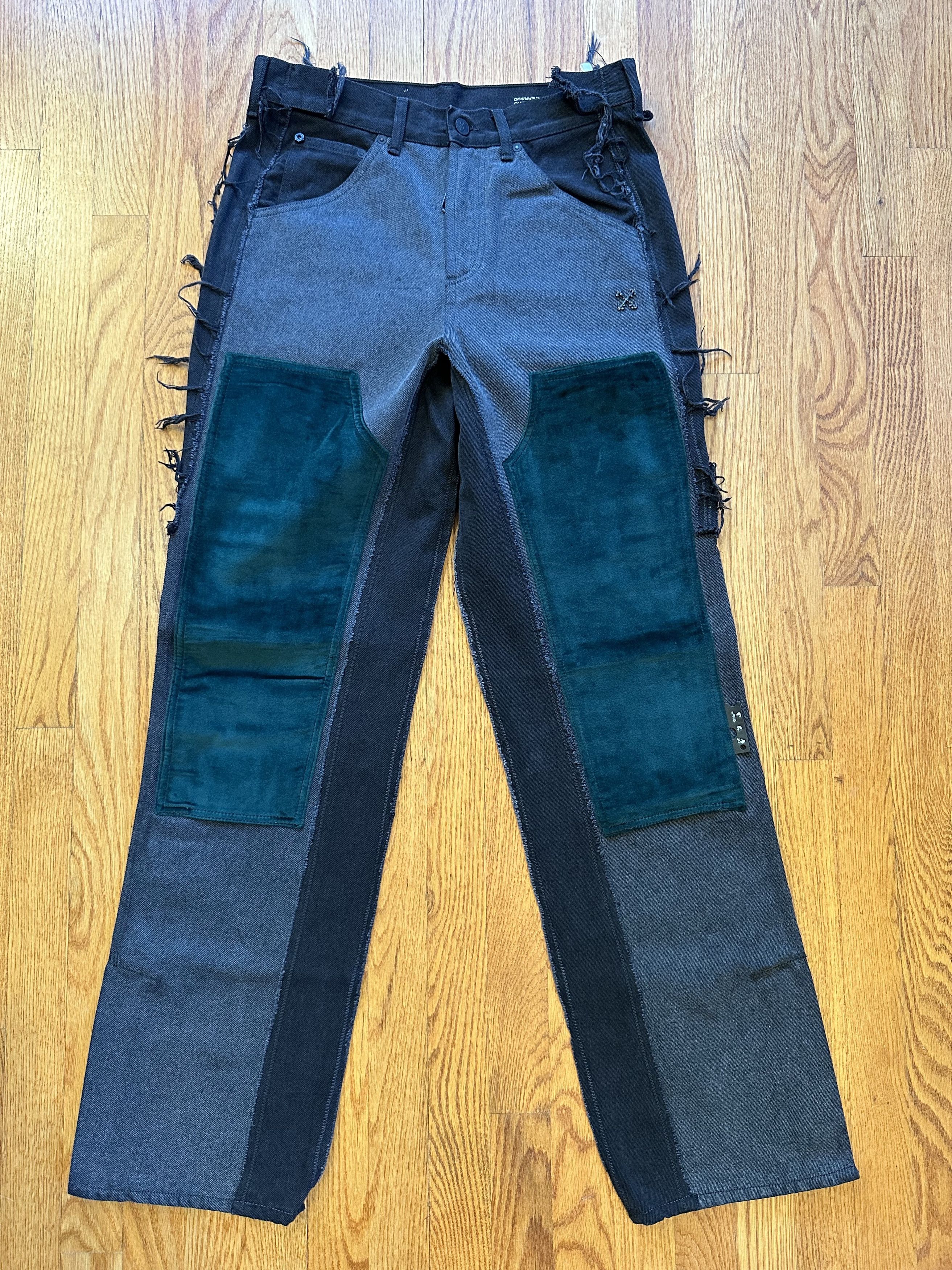 OFF-WHITE C/O VIRGIL ABLOH Grey Double Knee Denim Size 30