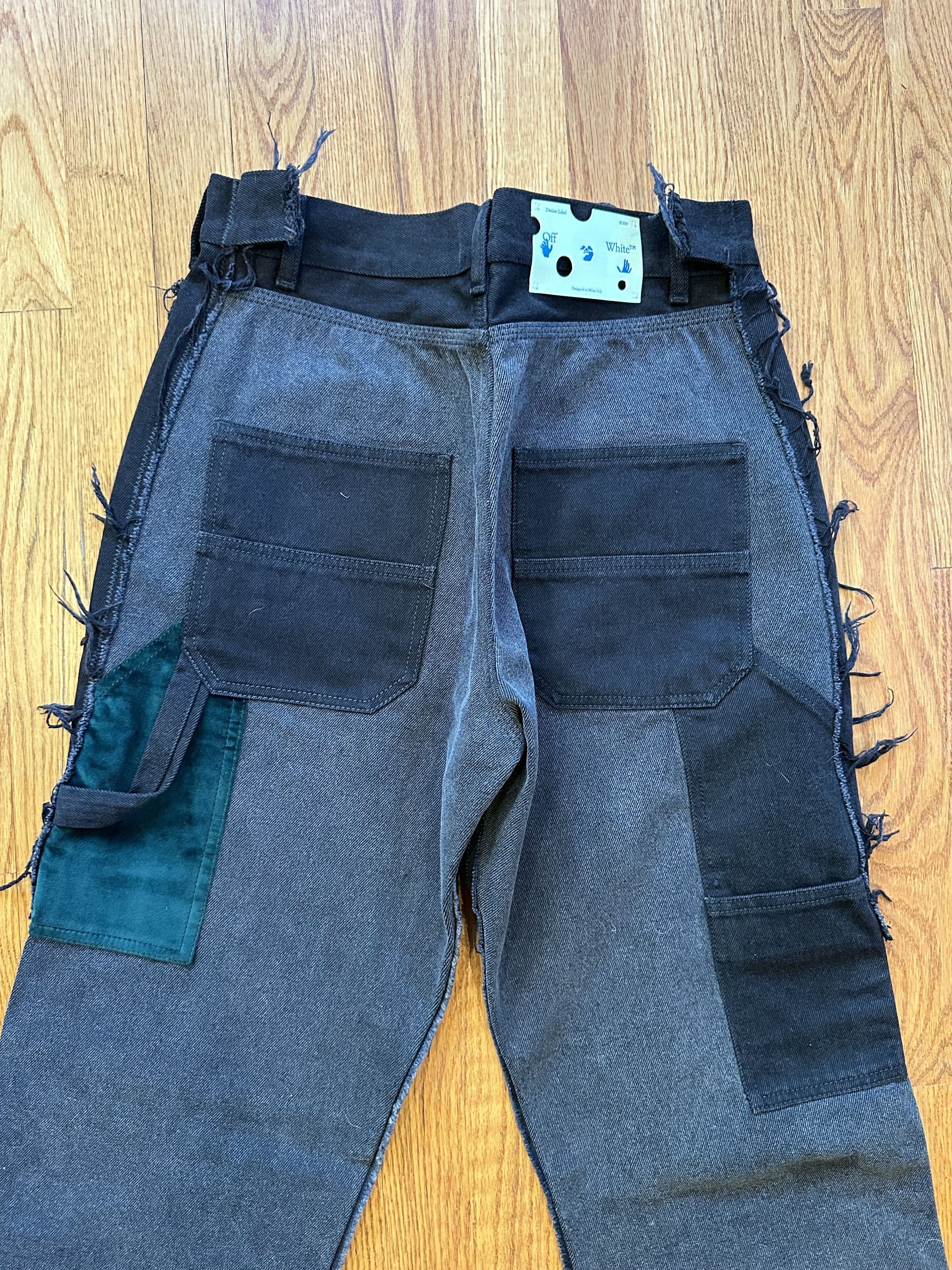 OFF-WHITE C/O VIRGIL ABLOH Grey Double Knee Denim Size 30