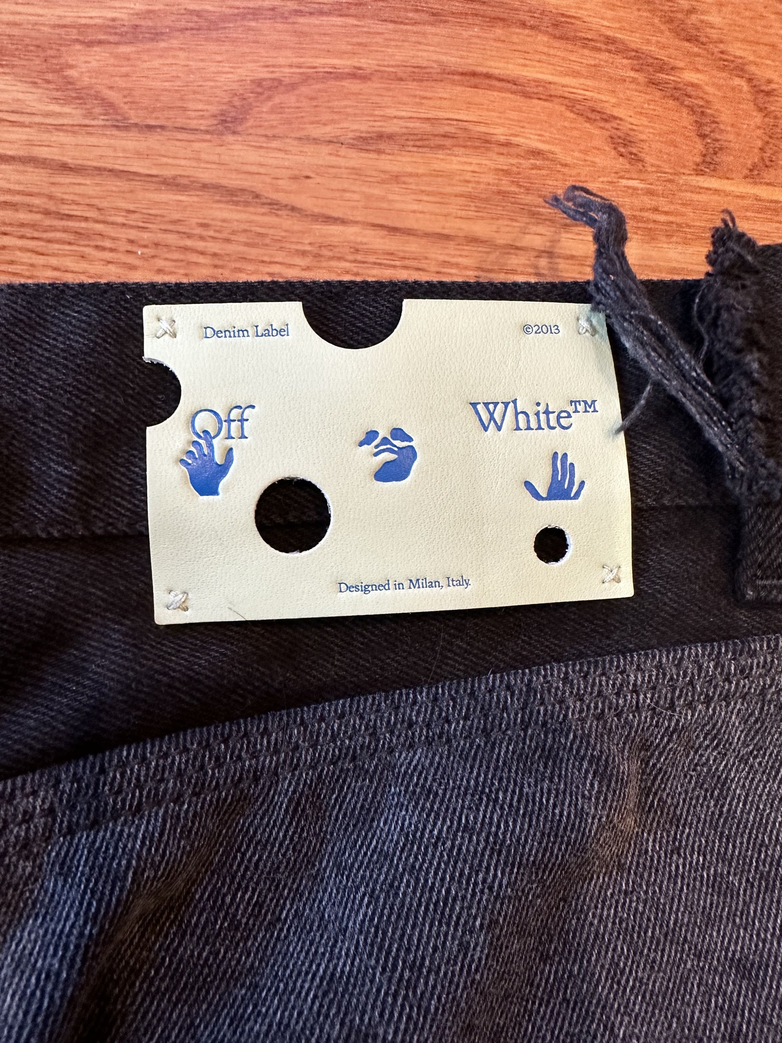 OFF-WHITE C/O VIRGIL ABLOH Grey Double Knee Denim Size 30