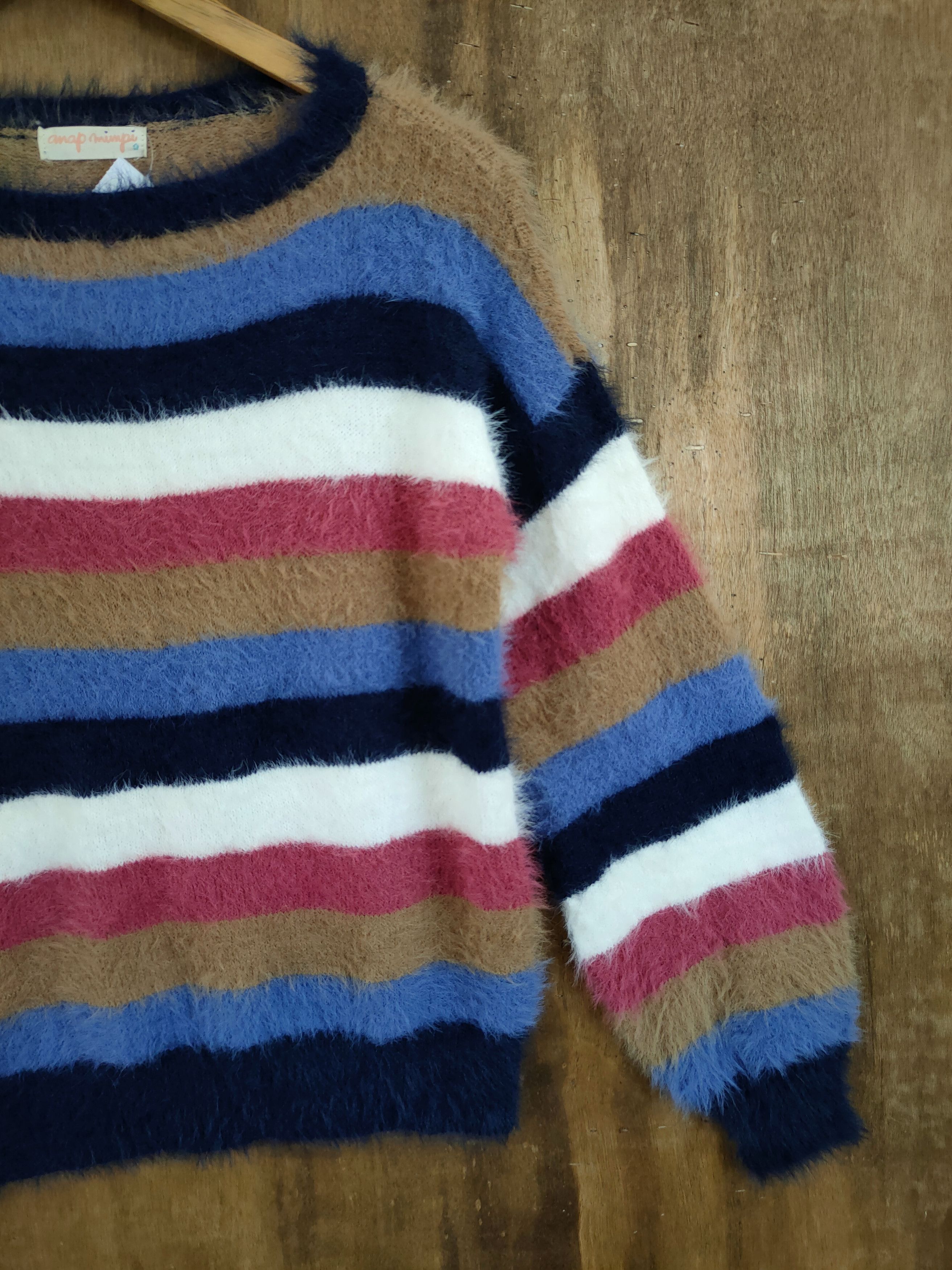 Hypebeast D Anap Mimpi stripe mohair fur shaggy knitwear#46-990 Size S / US 4 / IT 40 - 3 Thumbnail