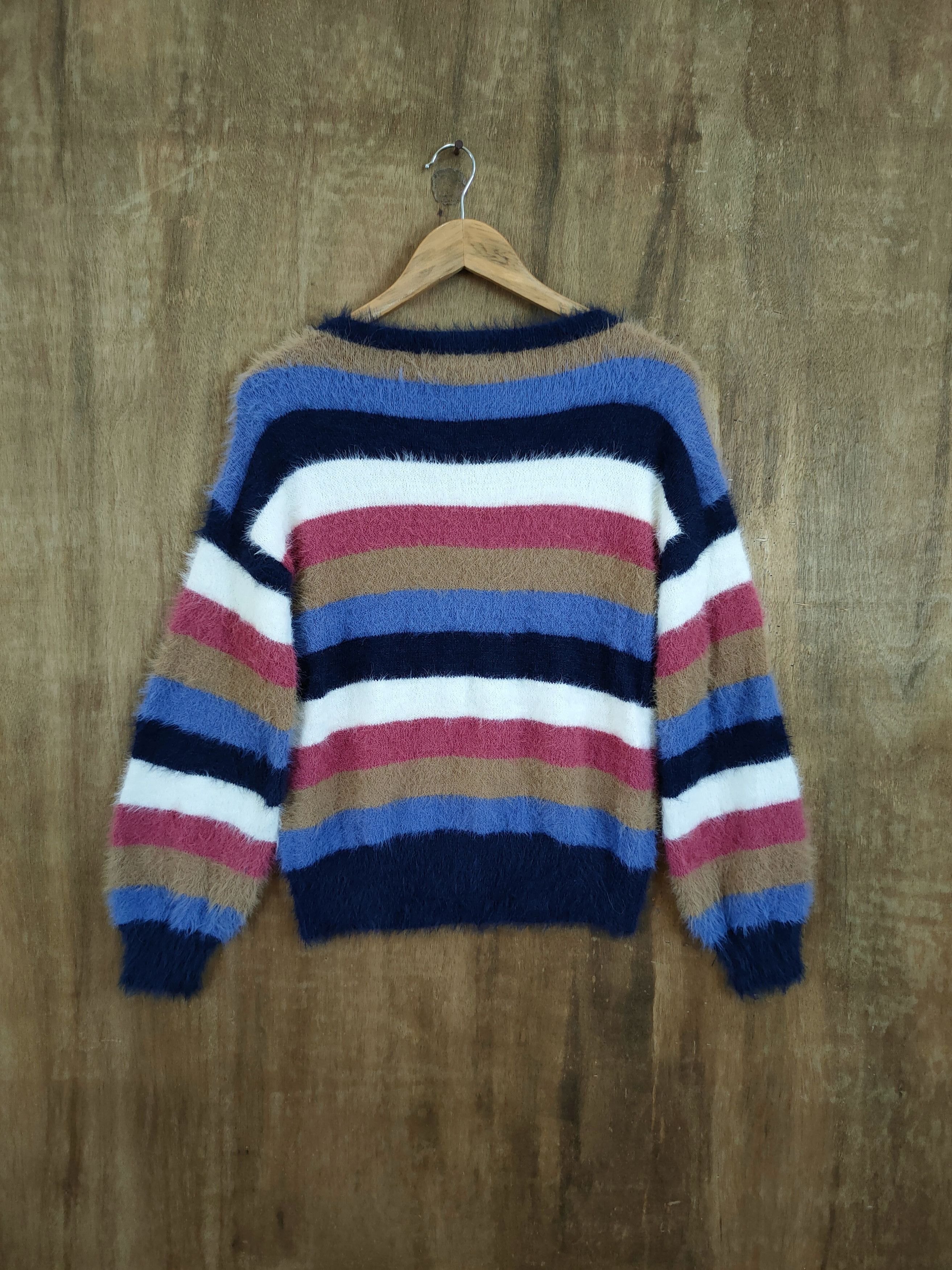 Hypebeast D Anap Mimpi stripe mohair fur shaggy knitwear#46-990 Size S / US 4 / IT 40 - 9 Thumbnail