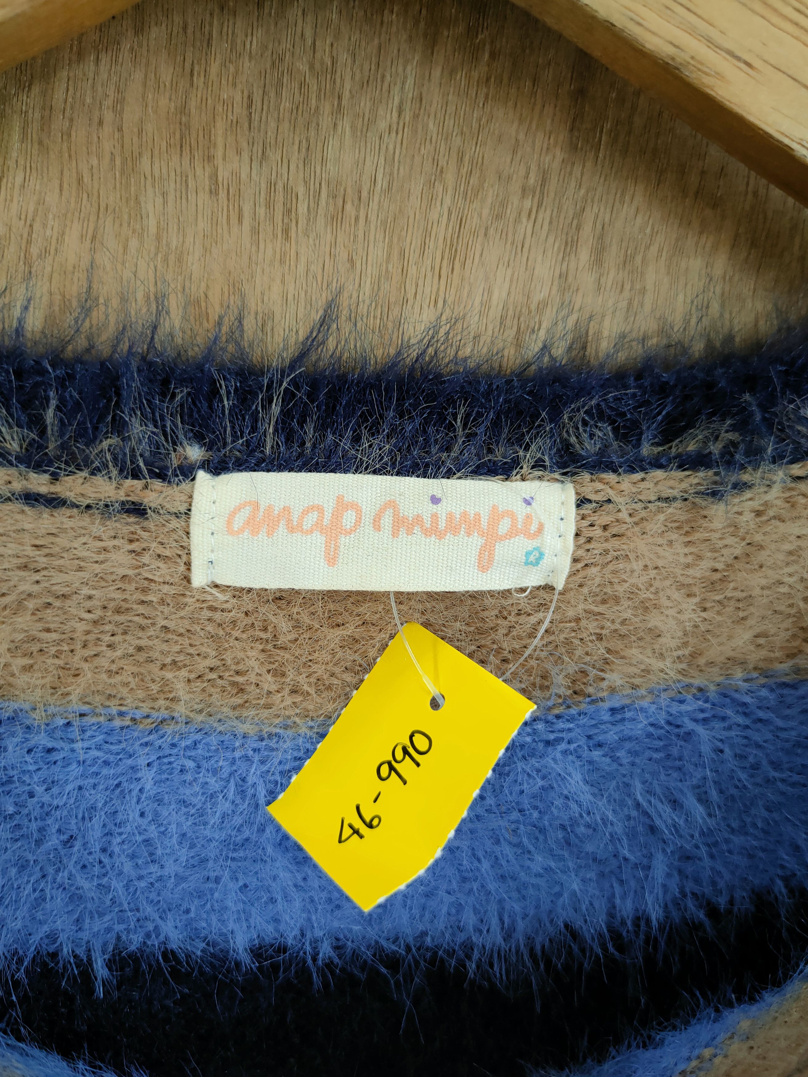 Hypebeast D Anap Mimpi stripe mohair fur shaggy knitwear#46-990 Size S / US 4 / IT 40 - 4 Thumbnail