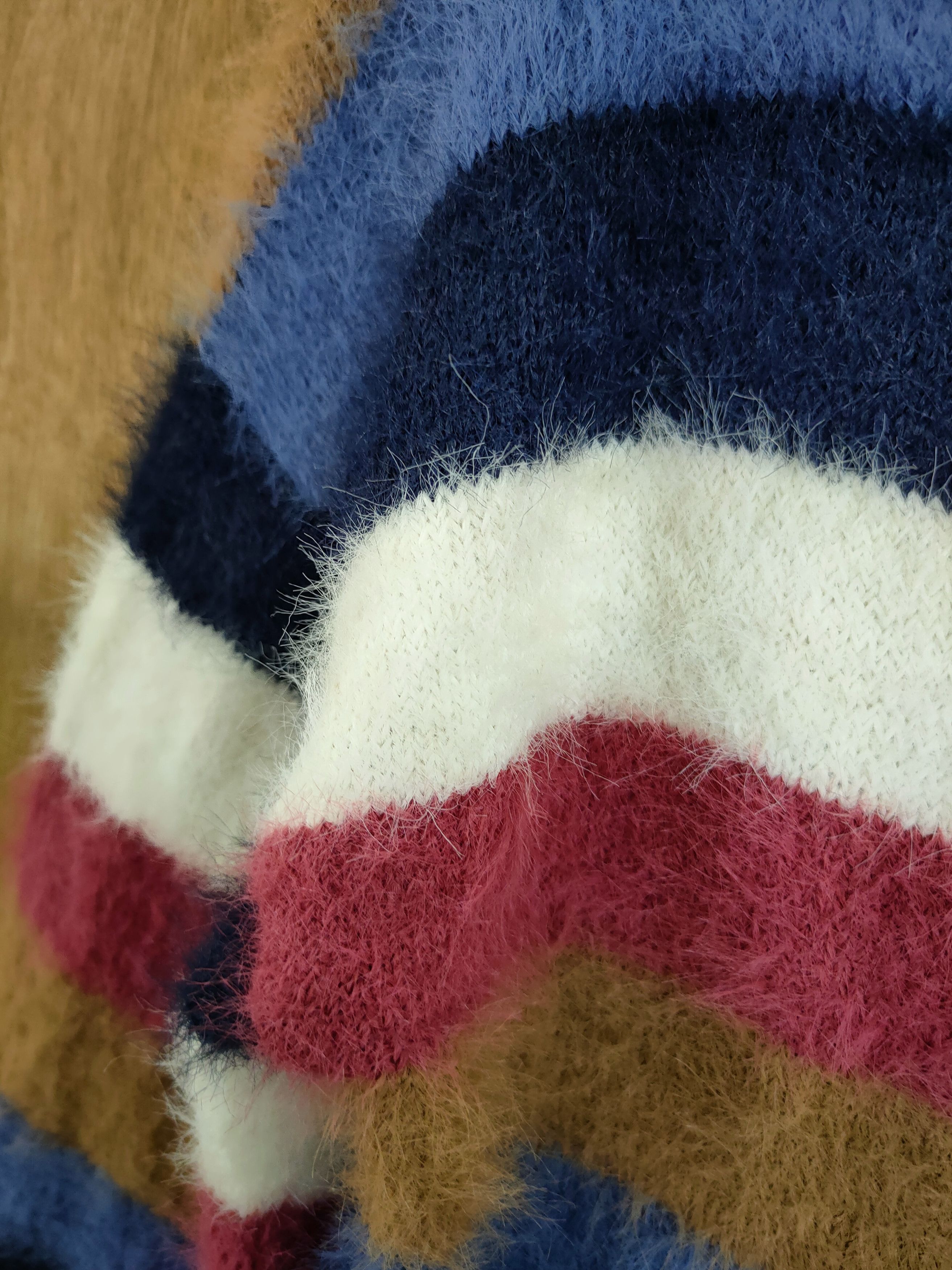 Hypebeast D Anap Mimpi stripe mohair fur shaggy knitwear#46-990 Size S / US 4 / IT 40 - 6 Thumbnail