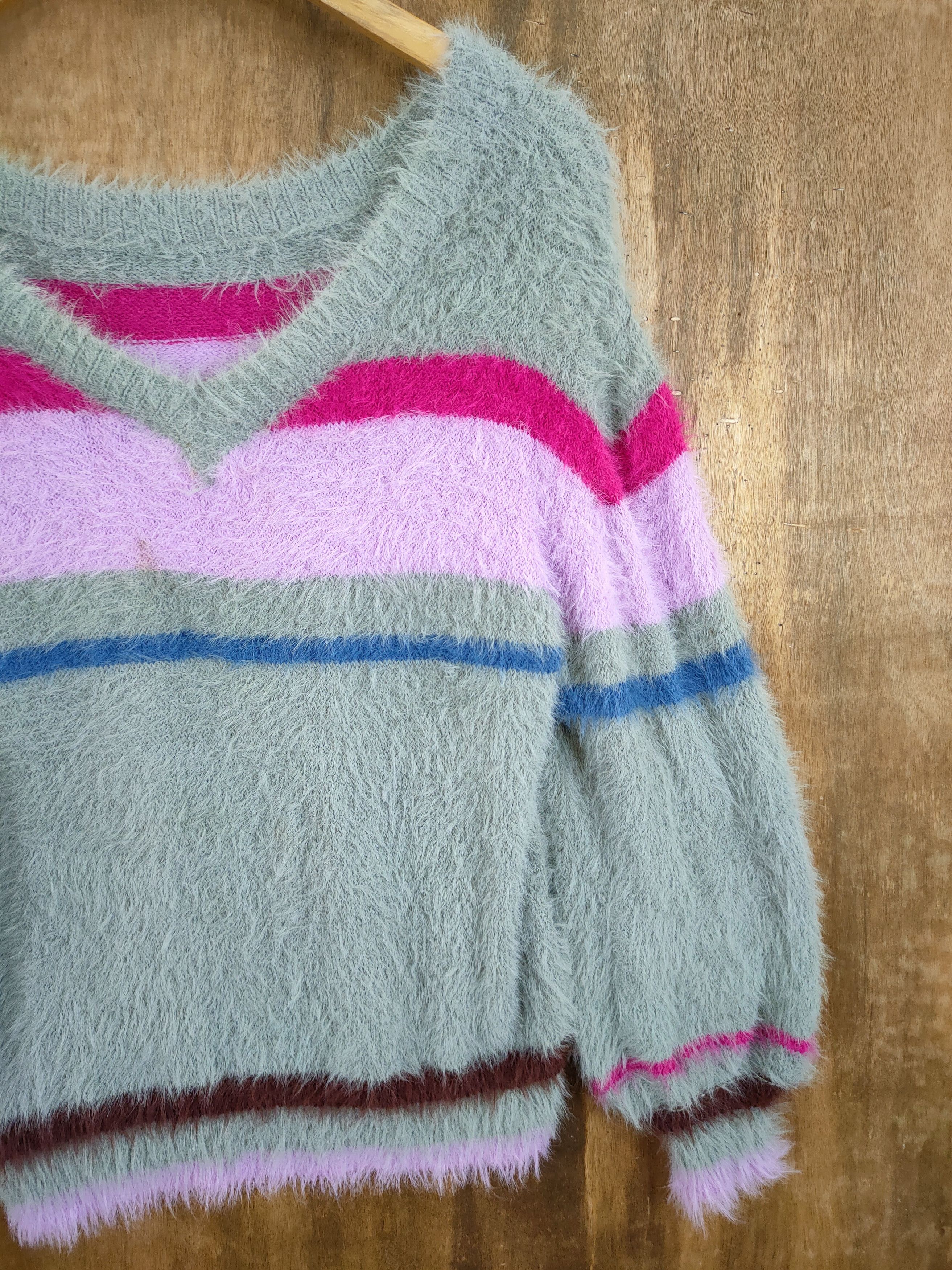 Grailed D Muse stripe rainbow mohair shaggy fur knitwear #46-989 Size M / US 6-8 / IT 42-44 - 6 Thumbnail