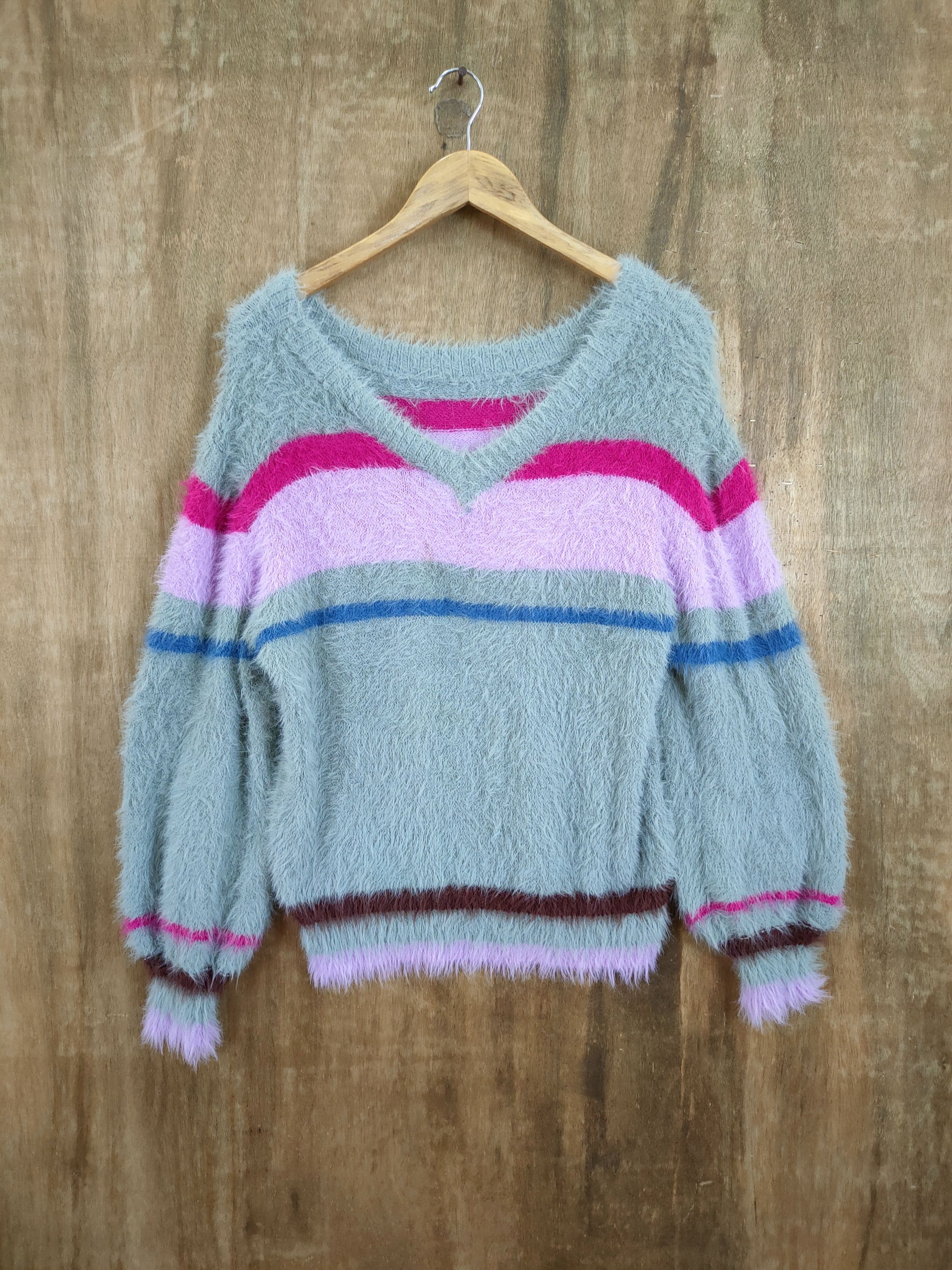Grailed D Muse stripe rainbow mohair shaggy fur knitwear #46-989 Size M / US 6-8 / IT 42-44 - 4 Thumbnail