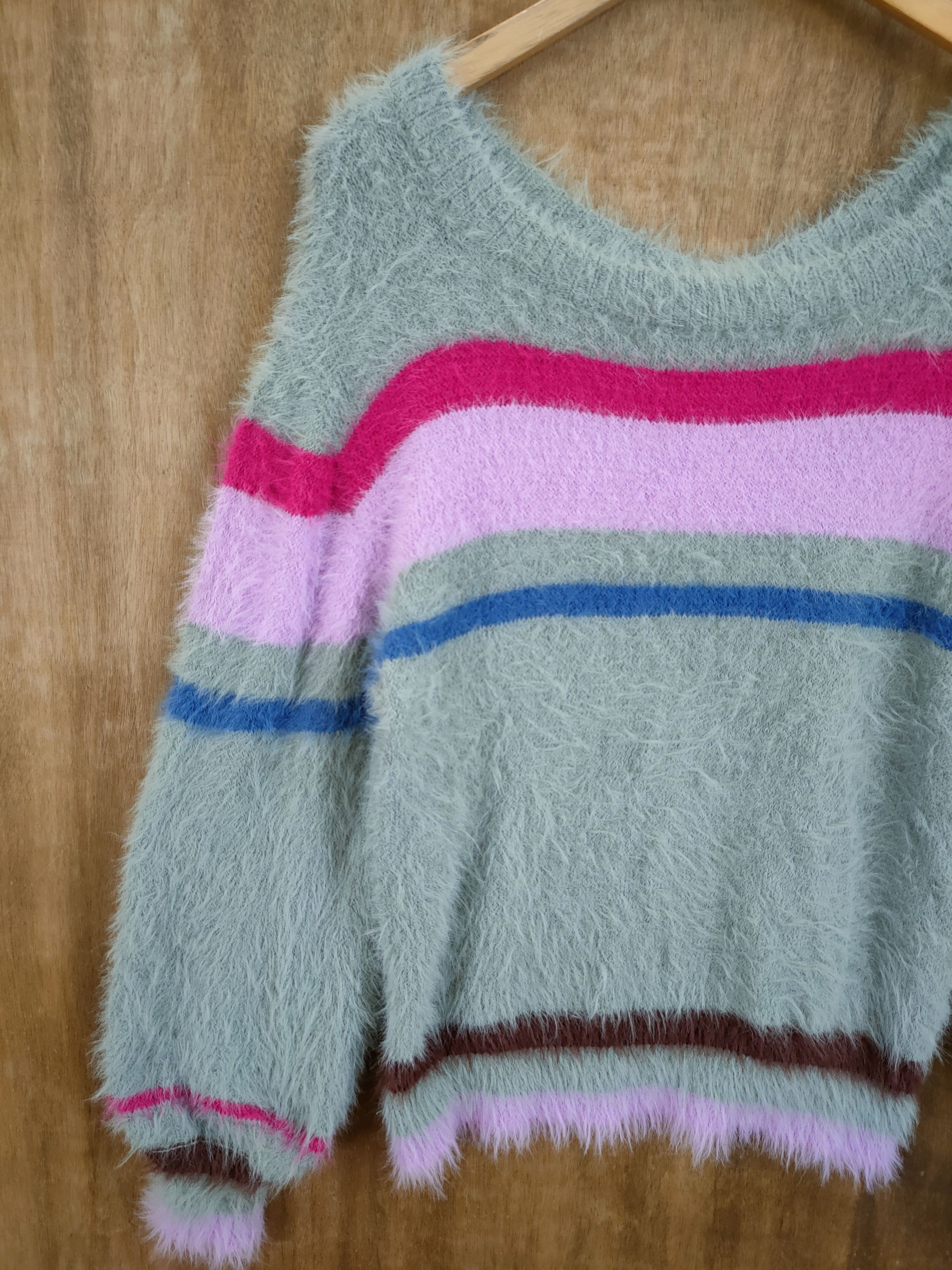 Grailed D Muse stripe rainbow mohair shaggy fur knitwear #46-989 Size M / US 6-8 / IT 42-44 - 2 Thumbnail