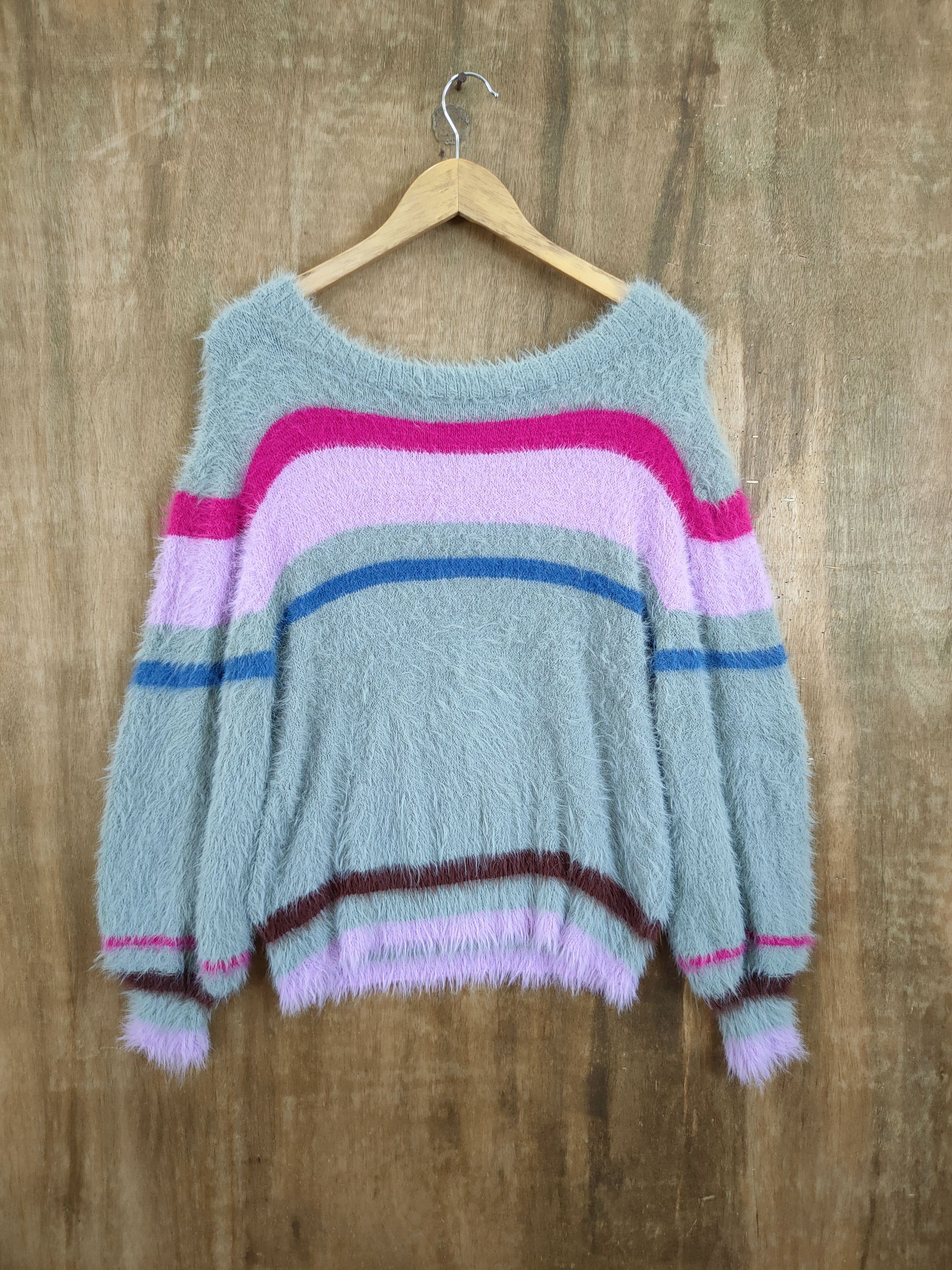 Grailed D Muse stripe rainbow mohair shaggy fur knitwear #46-989 Size M / US 6-8 / IT 42-44 - 12 Thumbnail
