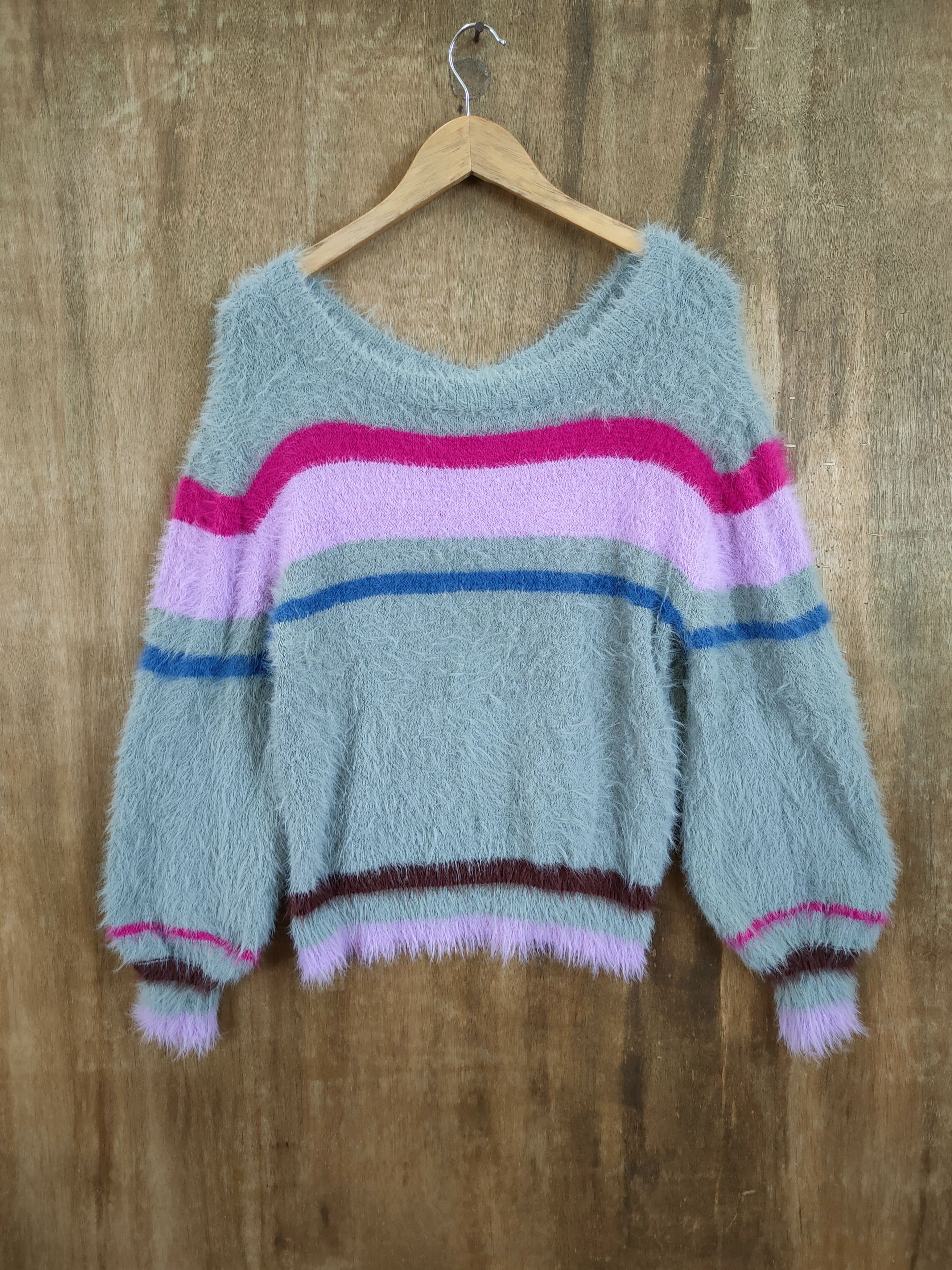 Grailed D Muse stripe rainbow mohair shaggy fur knitwear #46-989 Size M / US 6-8 / IT 42-44 - 1 Thumbnail