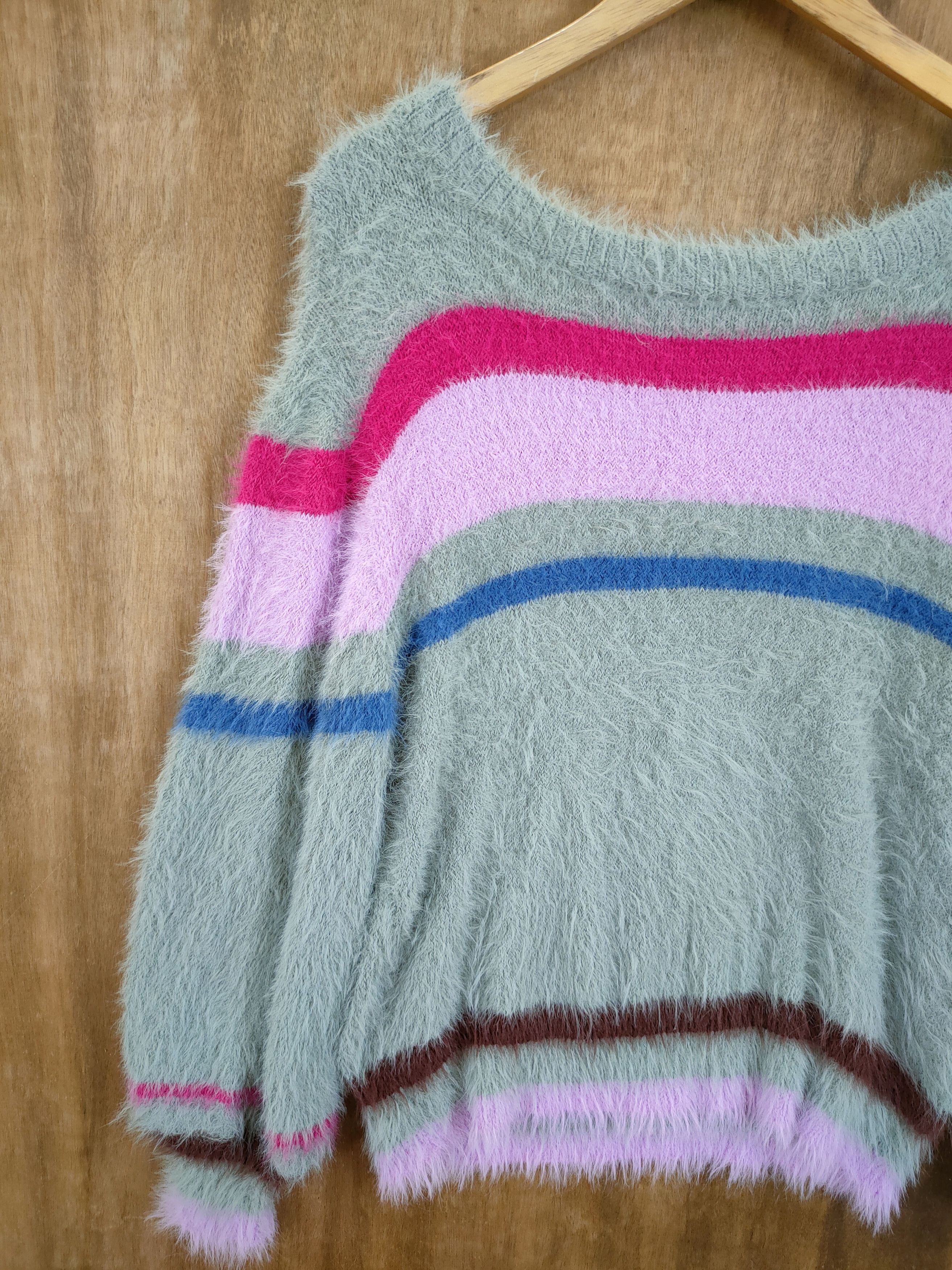 Grailed D Muse stripe rainbow mohair shaggy fur knitwear #46-989 Size M / US 6-8 / IT 42-44 - 13 Thumbnail