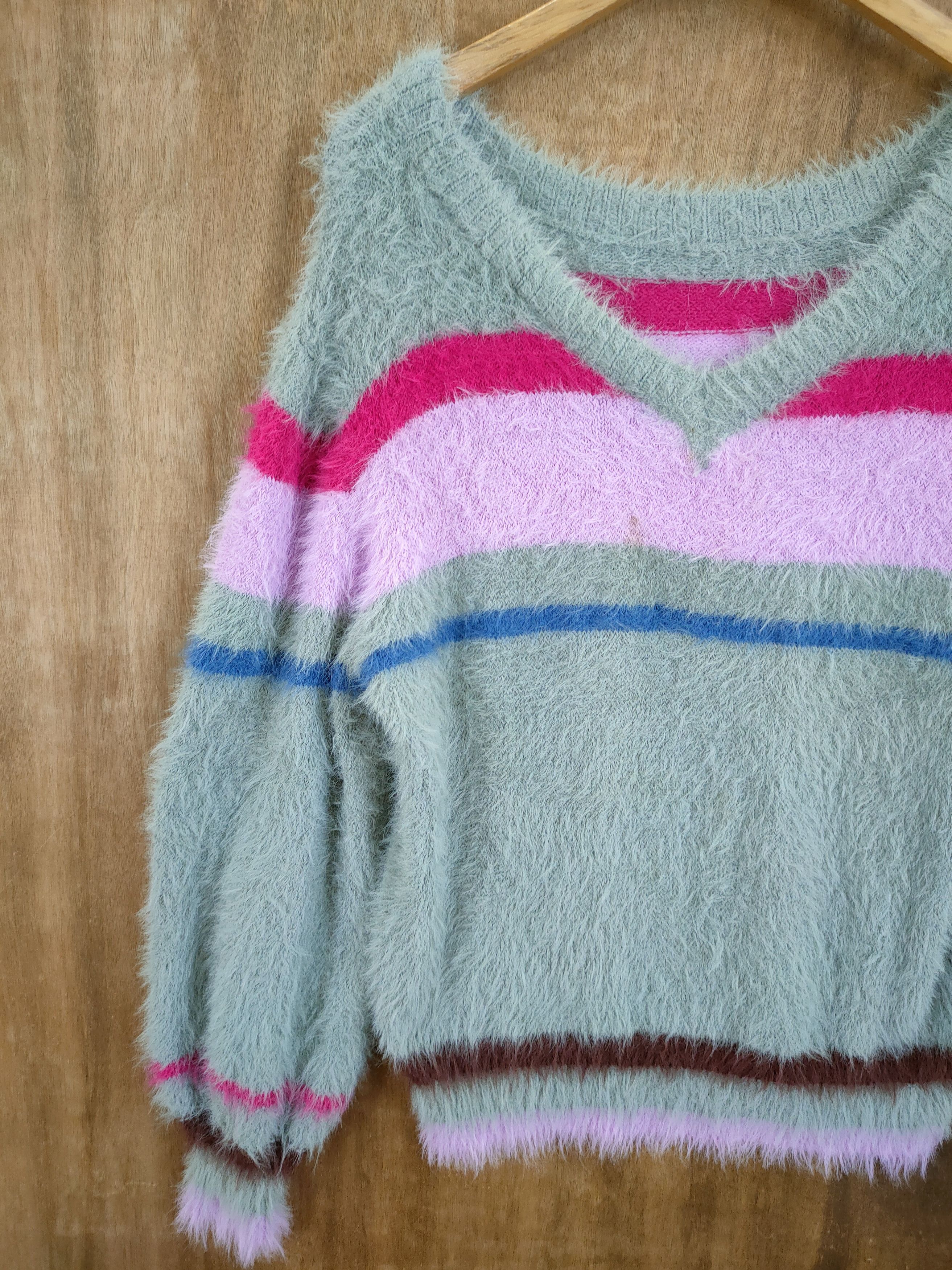 Grailed D Muse stripe rainbow mohair shaggy fur knitwear #46-989 Size M / US 6-8 / IT 42-44 - 5 Thumbnail