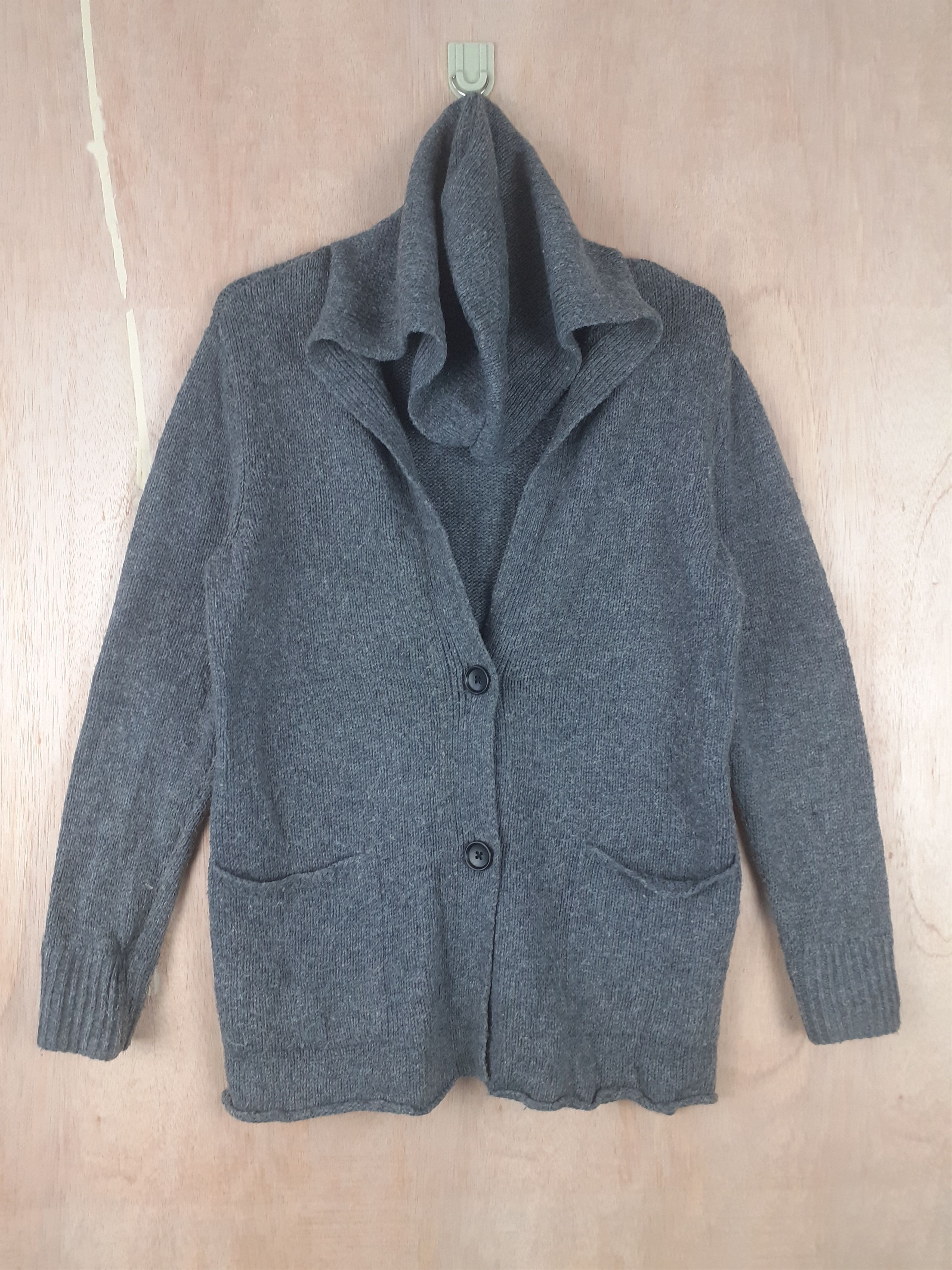 image of Japan Gray Cardigan Knitwear Hoodies 3077 in Grey, Women's (Size Medium)