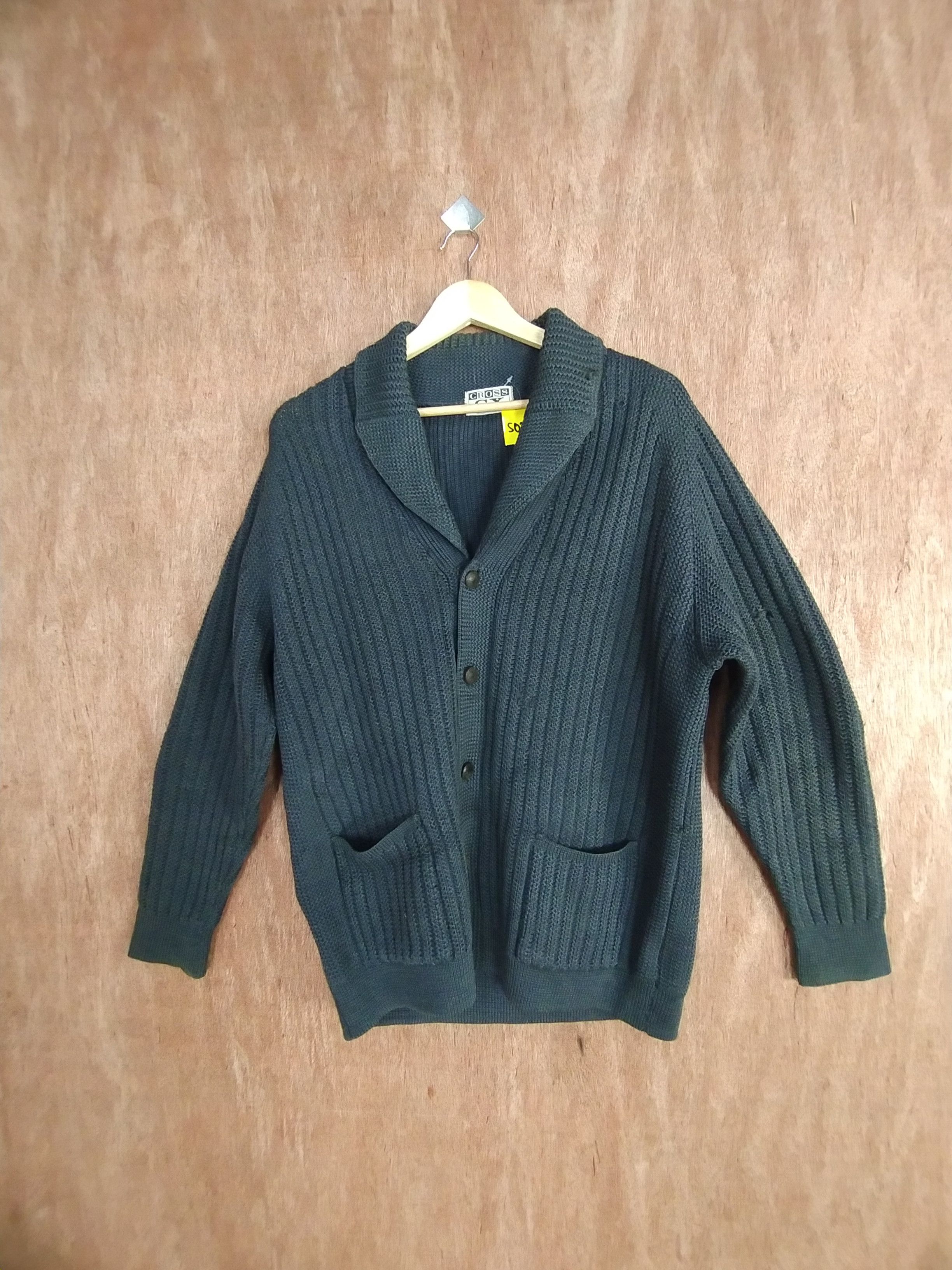 Vintage Cross GX black knitwear cardigan japan #S030 Size US L / EU 52-54 / 3 - 1 Thumbnail