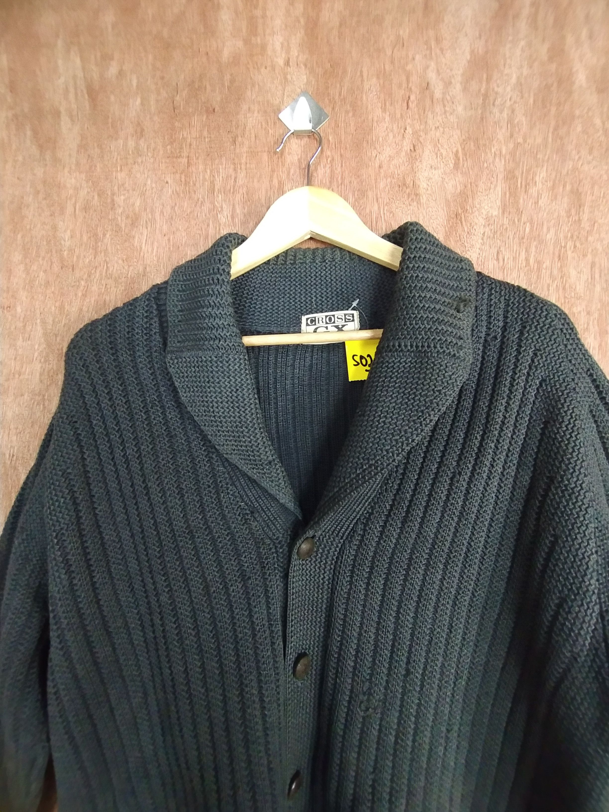 Vintage Cross GX black knitwear cardigan japan #S030 Size US L / EU 52-54 / 3 - 2 Thumbnail