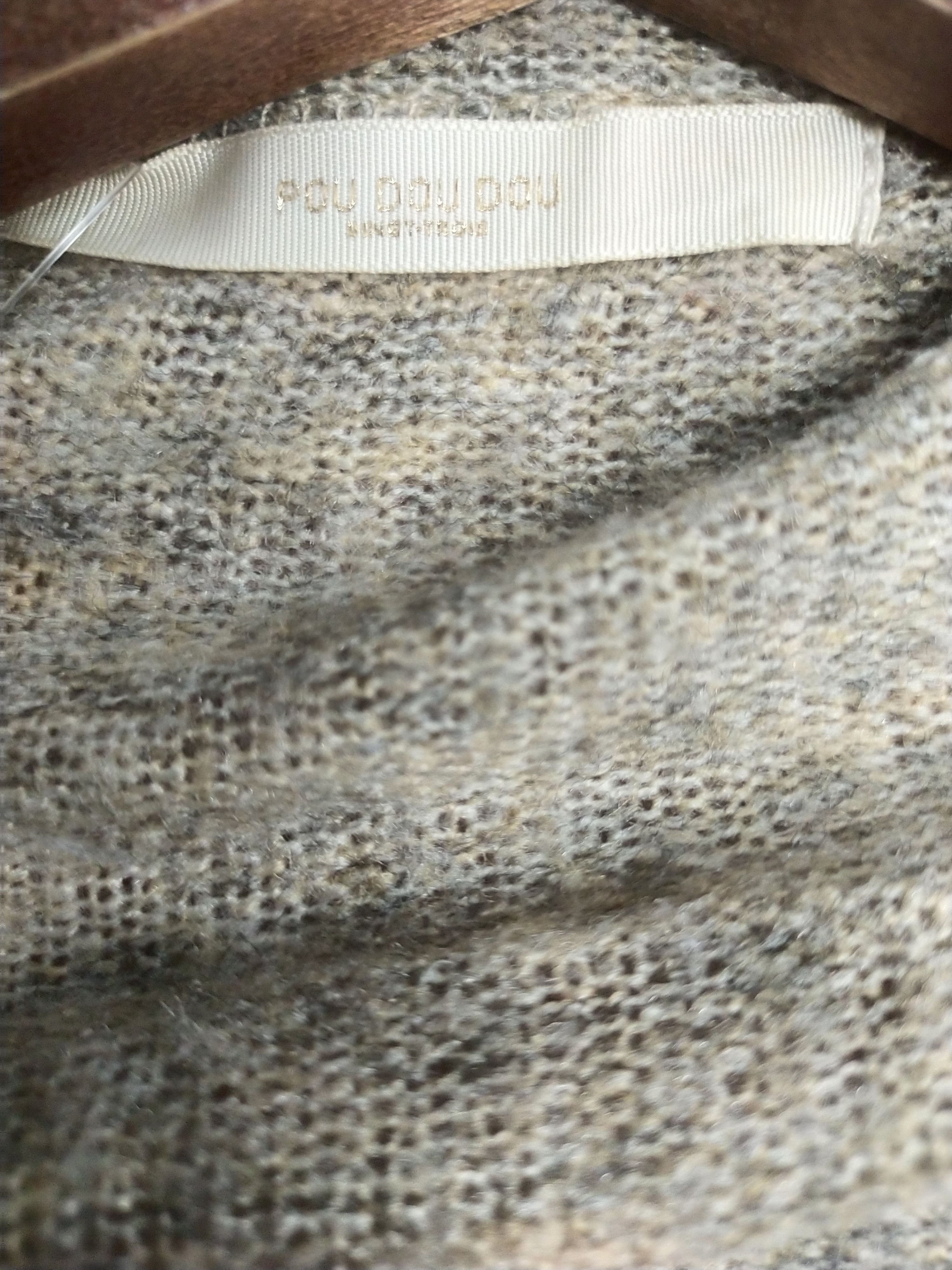Hypebeast Pou dou dou gray plain knitwear cardigan #S015 Size US L / EU 52-54 / 3 - 3 Thumbnail