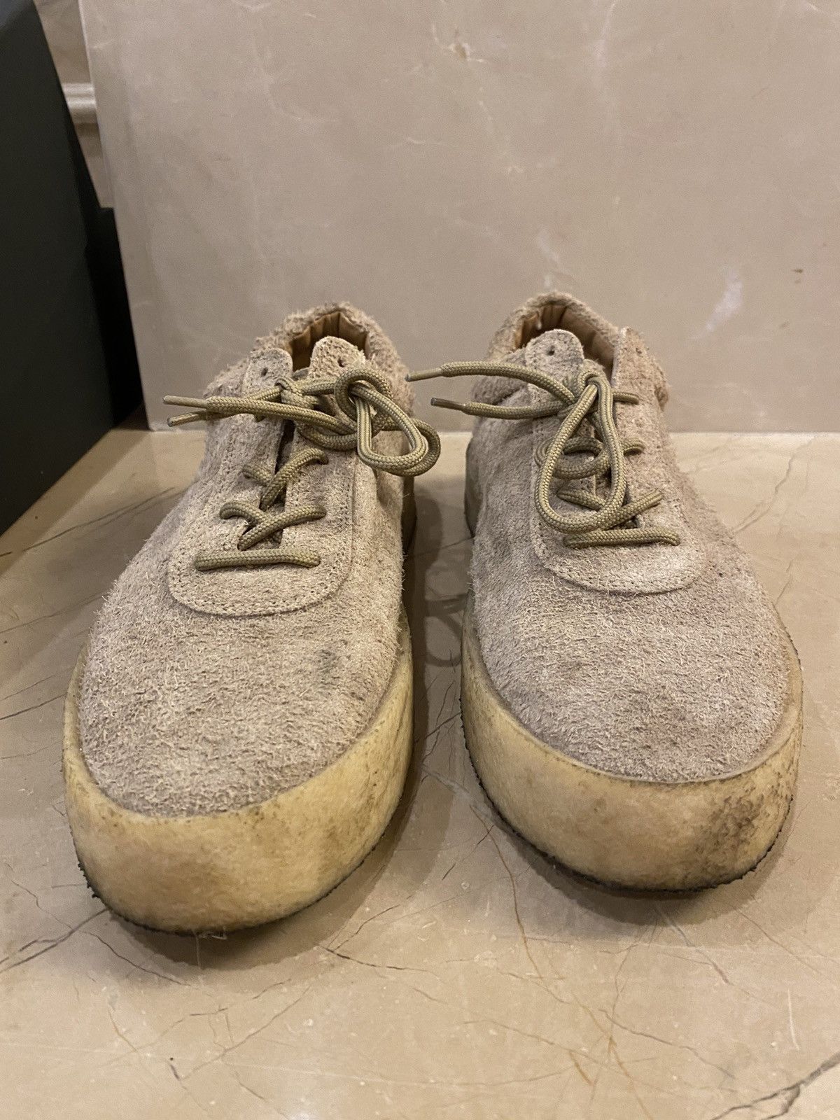 Yeezy Taupe Thick Shaggy Suede Crepe Sneaker Size US 10 / EU 43 - 5 Thumbnail