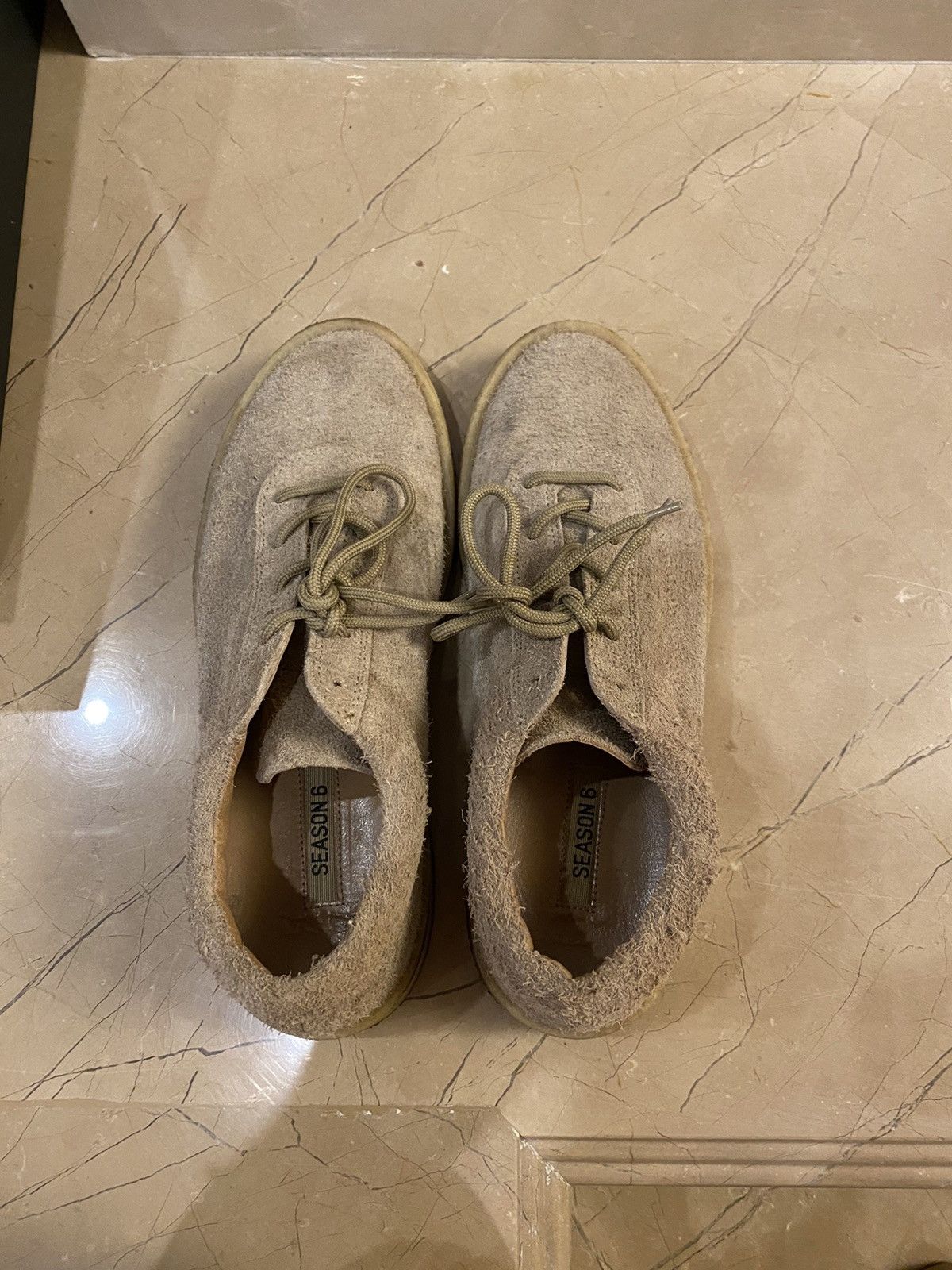 Yeezy Taupe Thick Shaggy Suede Crepe Sneaker Size US 10 / EU 43 - 6 Thumbnail