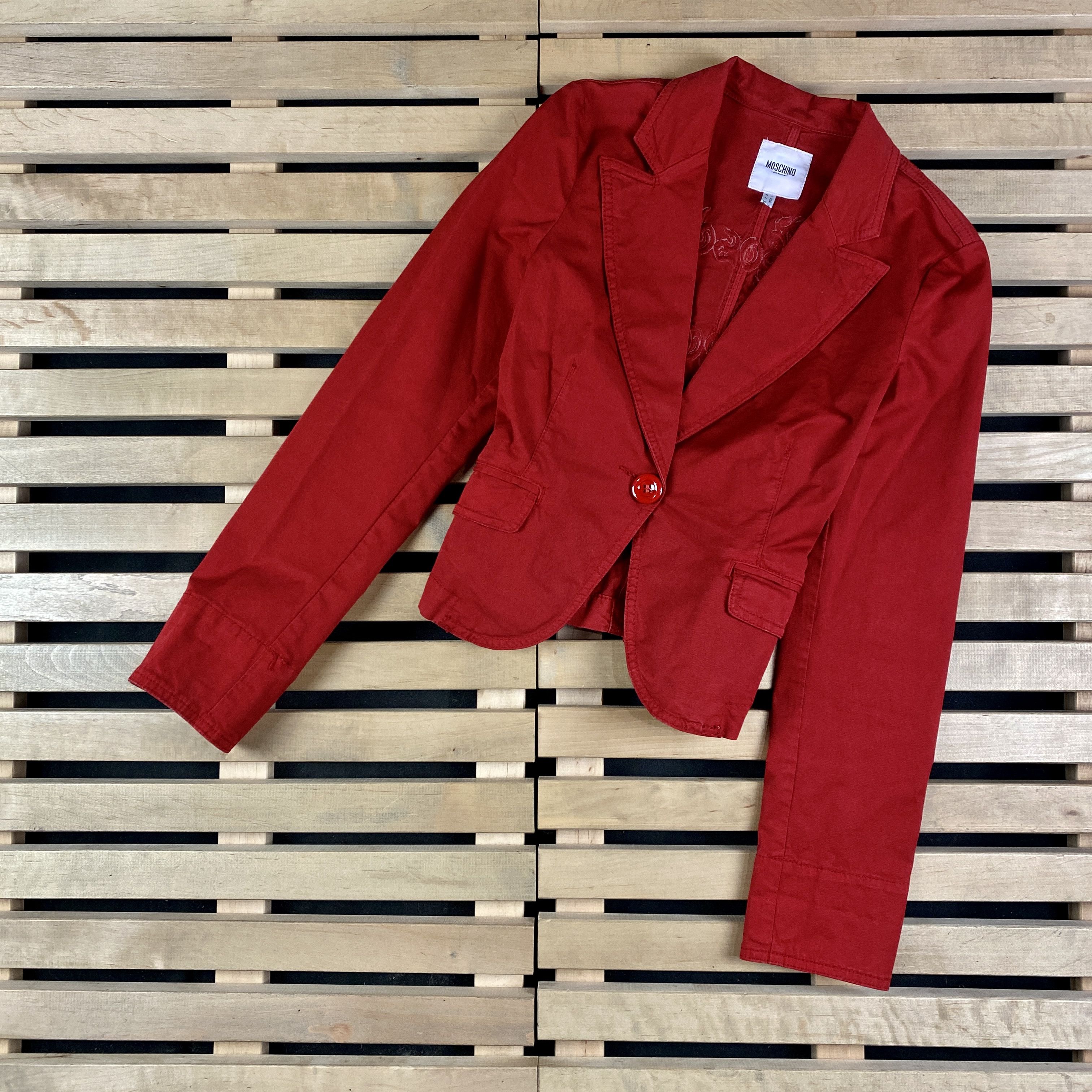 Womens Blazer Basic Jacket Moschino Size UK 8 US 4 Red