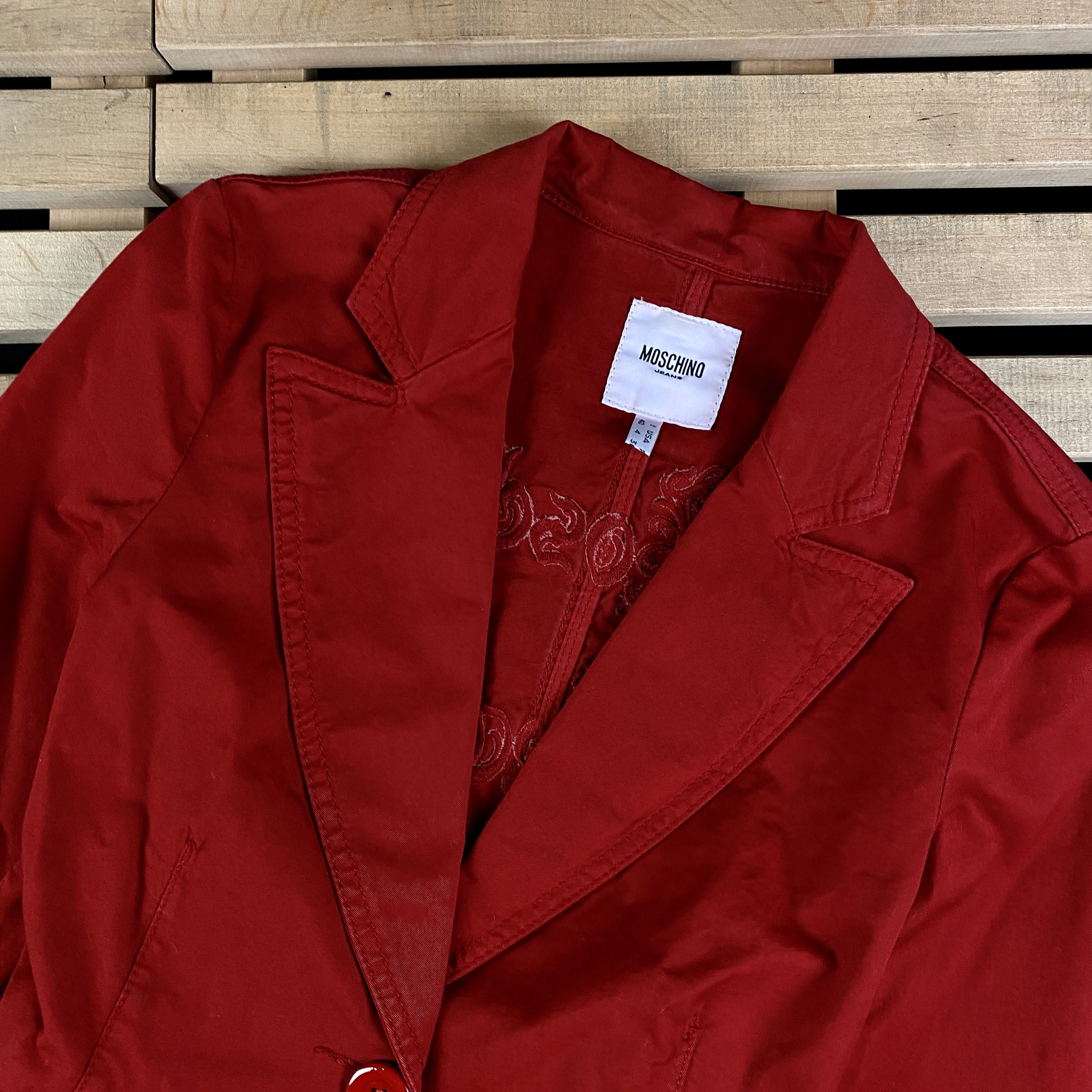 Moschino Womens Blazer Basic Jacket Moschino Size UK 8 US 4 Red Size S / US 4 / IT 40 - 2 Thumbnail
