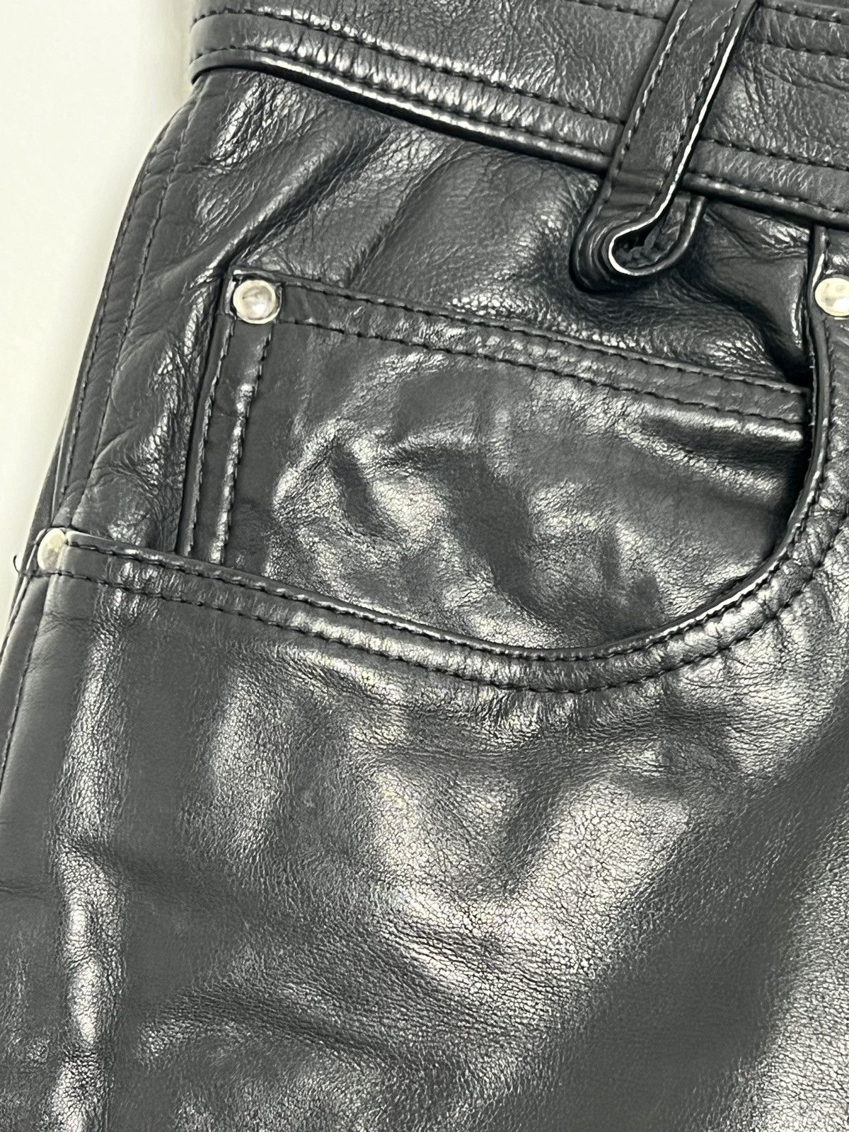 RRL Ralph Lauren Genuine Leather Jean Pants Size US 32 / EU 48 - 6 Thumbnail