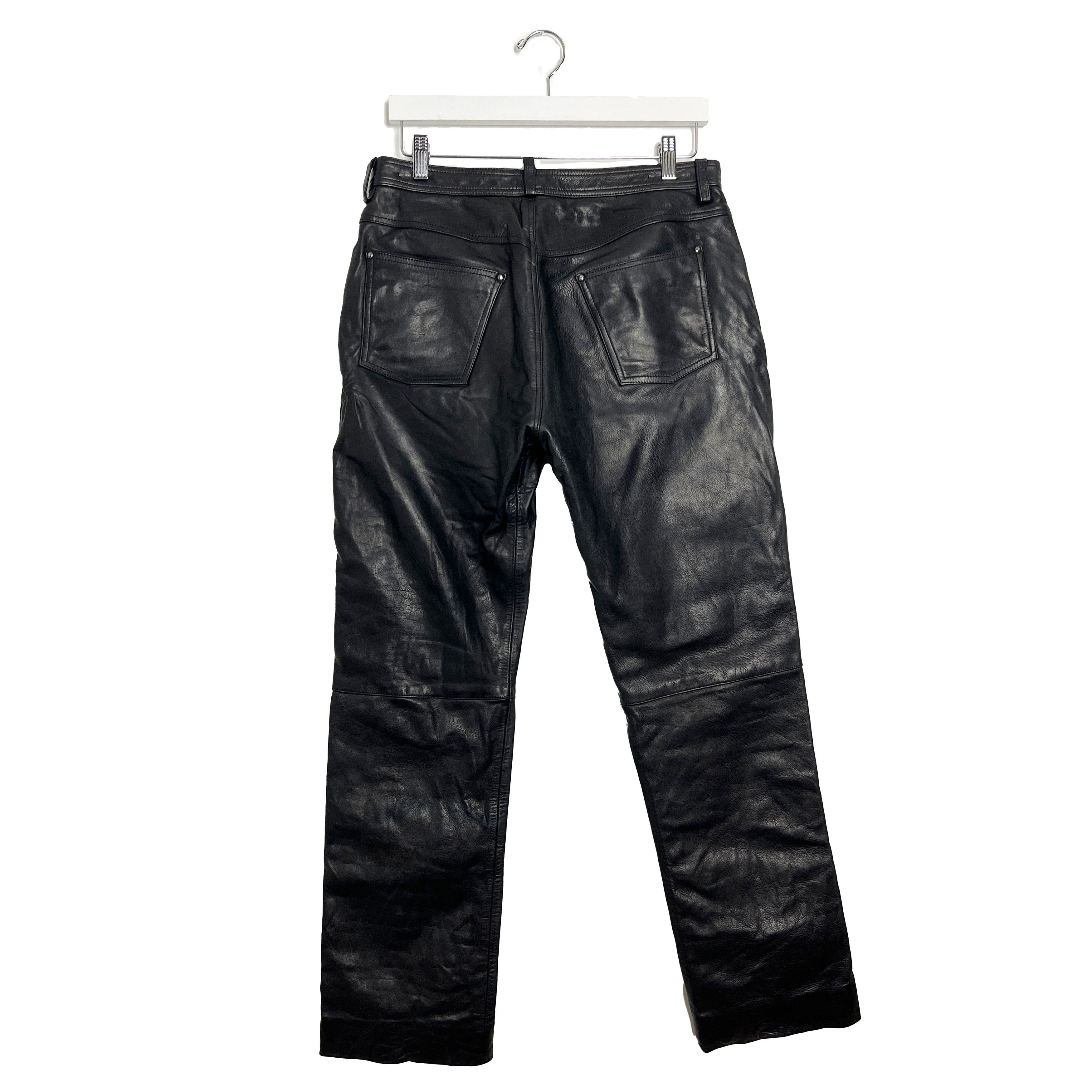 RRL Ralph Lauren Genuine Leather Jean Pants Size US 32 / EU 48 - 2 Thumbnail