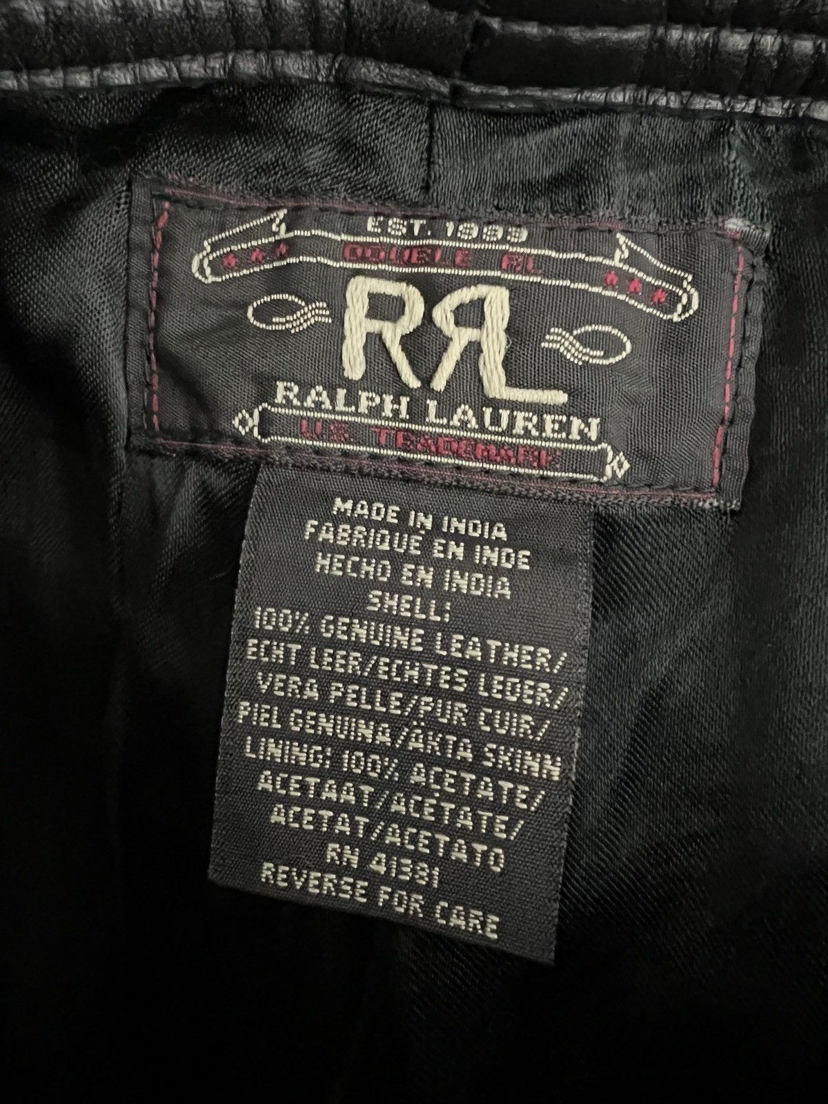 RRL Ralph Lauren Genuine Leather Jean Pants Size US 32 / EU 48 - 8 Thumbnail