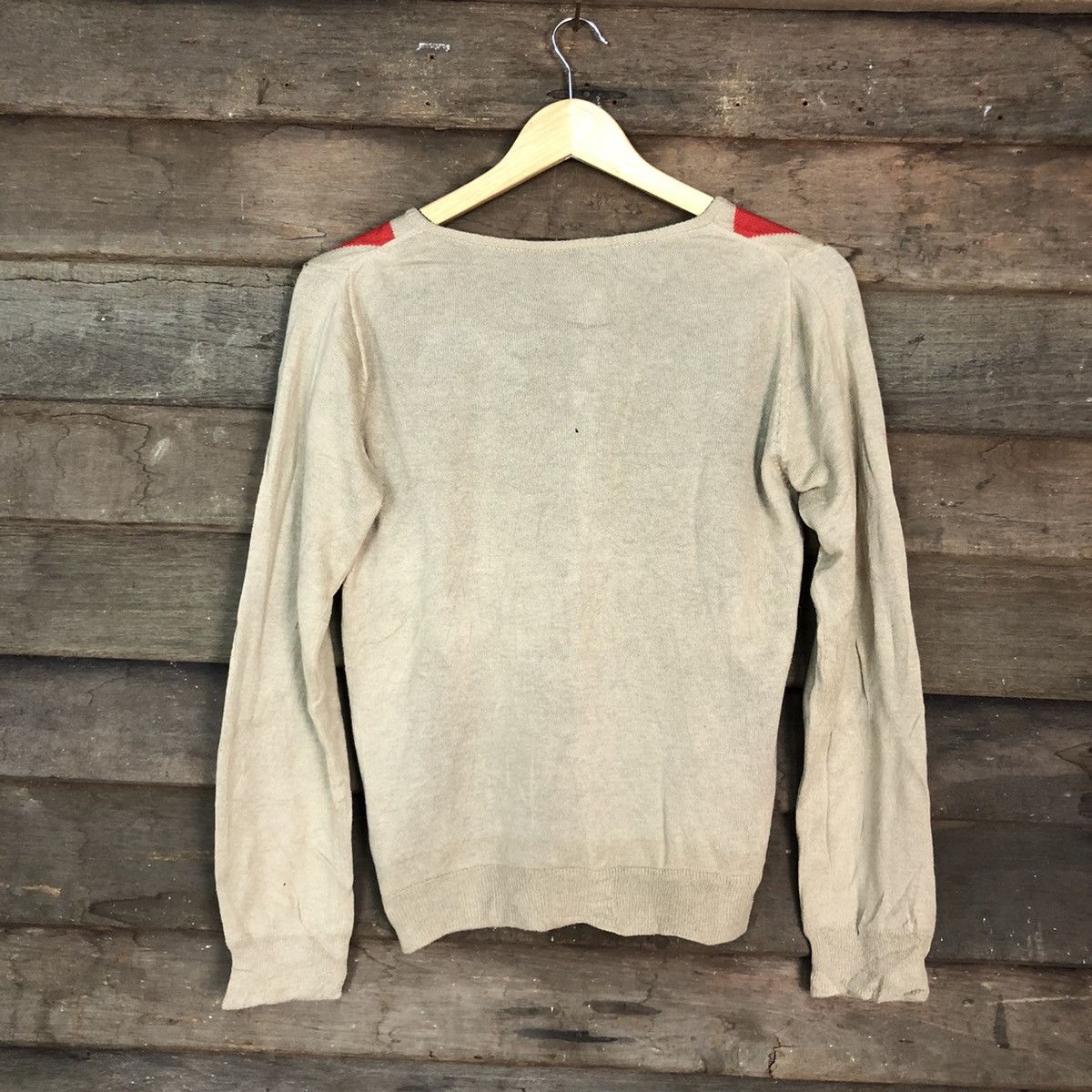 Homespun Knitwear DLL Japan Checkered art Brown KNitwear cardigan #c672 Size US S / EU 44-46 / 1 - 9 Thumbnail