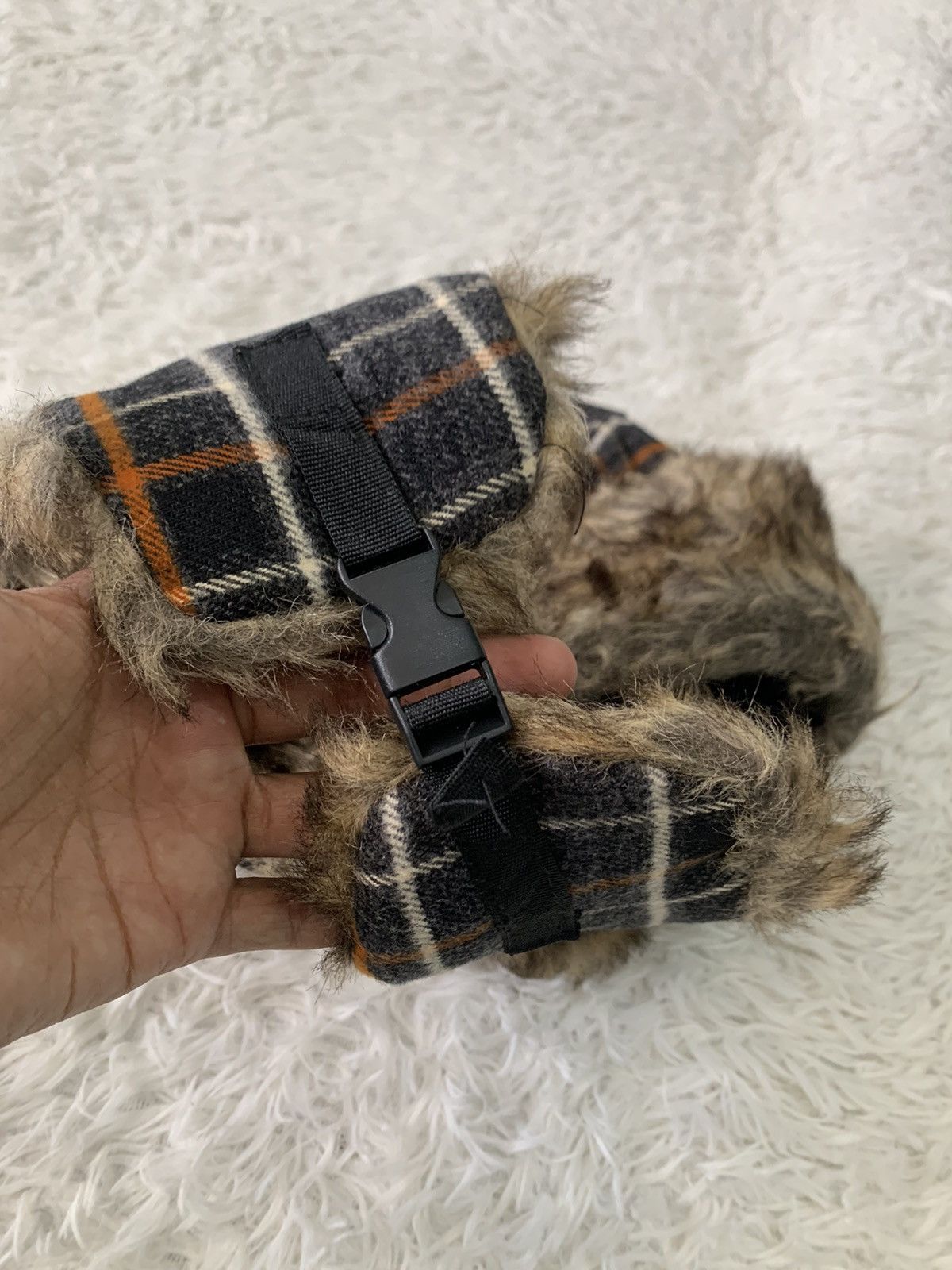 Japanese Brand Nice Checkered Style Trapper Hat Furry Like Size ONE SIZE - 8 Thumbnail
