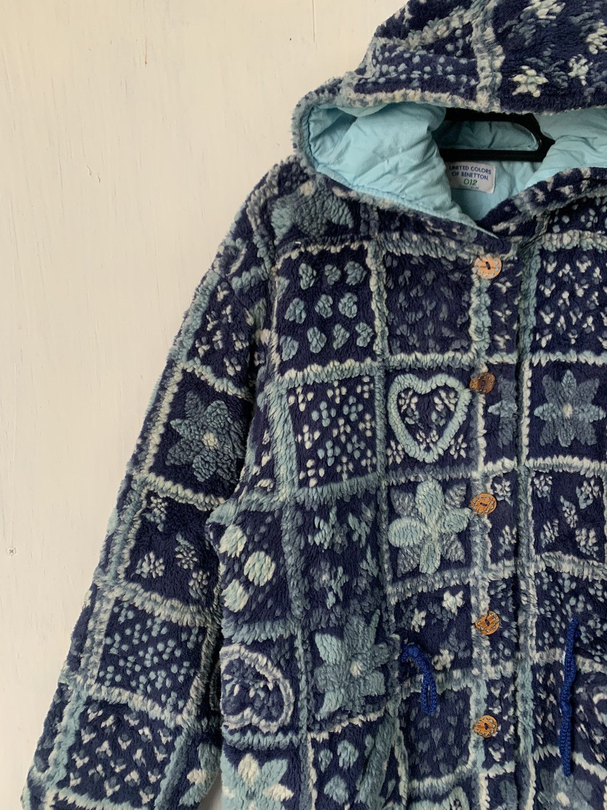 United Colors Of Benetton Art Deep Pile Fleece United Colors of Benetton Jacket Hooded Size XL / US 12-14 / IT 48-50 - 3 Thumbnail