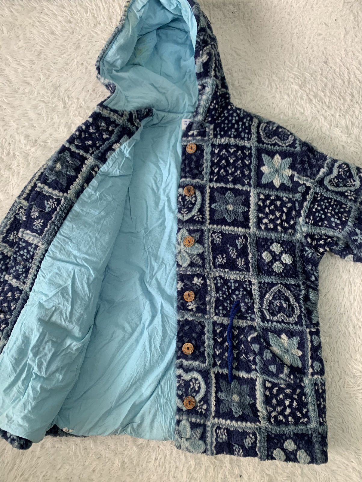 United Colors Of Benetton Art Deep Pile Fleece United Colors of Benetton Jacket Hooded Size XL / US 12-14 / IT 48-50 - 11 Thumbnail