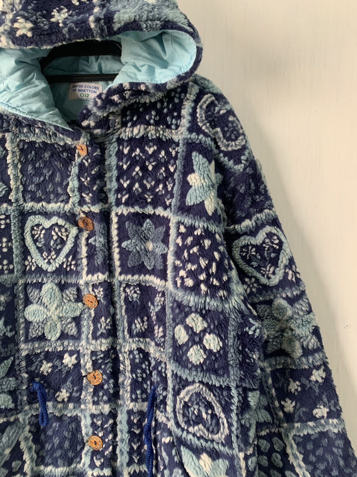United Colors Of Benetton Art Deep Pile Fleece United Colors of Benetton Jacket Hooded Size XL / US 12-14 / IT 48-50 - 4 Thumbnail