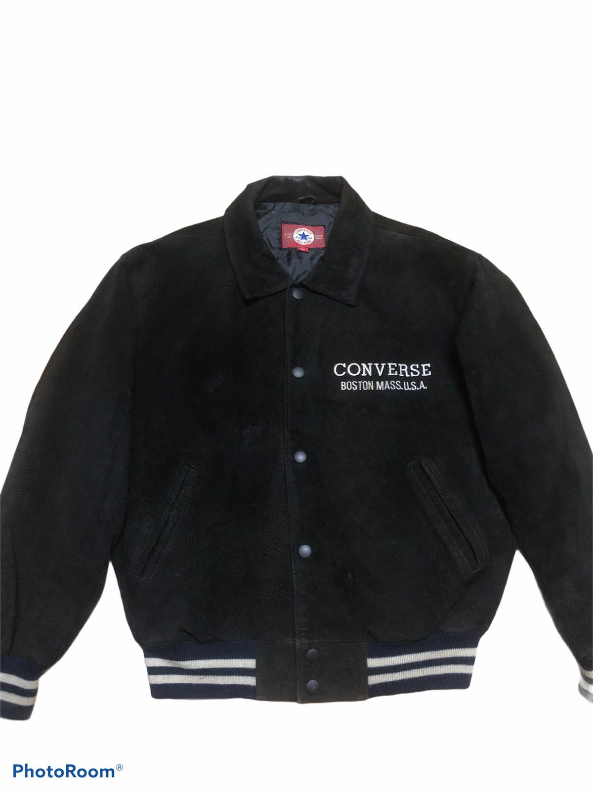 Converse 🔥80’s Varsity Leather CONVERSE BIG LOGO Size US L / EU 52-54 / 3 - 5 Thumbnail