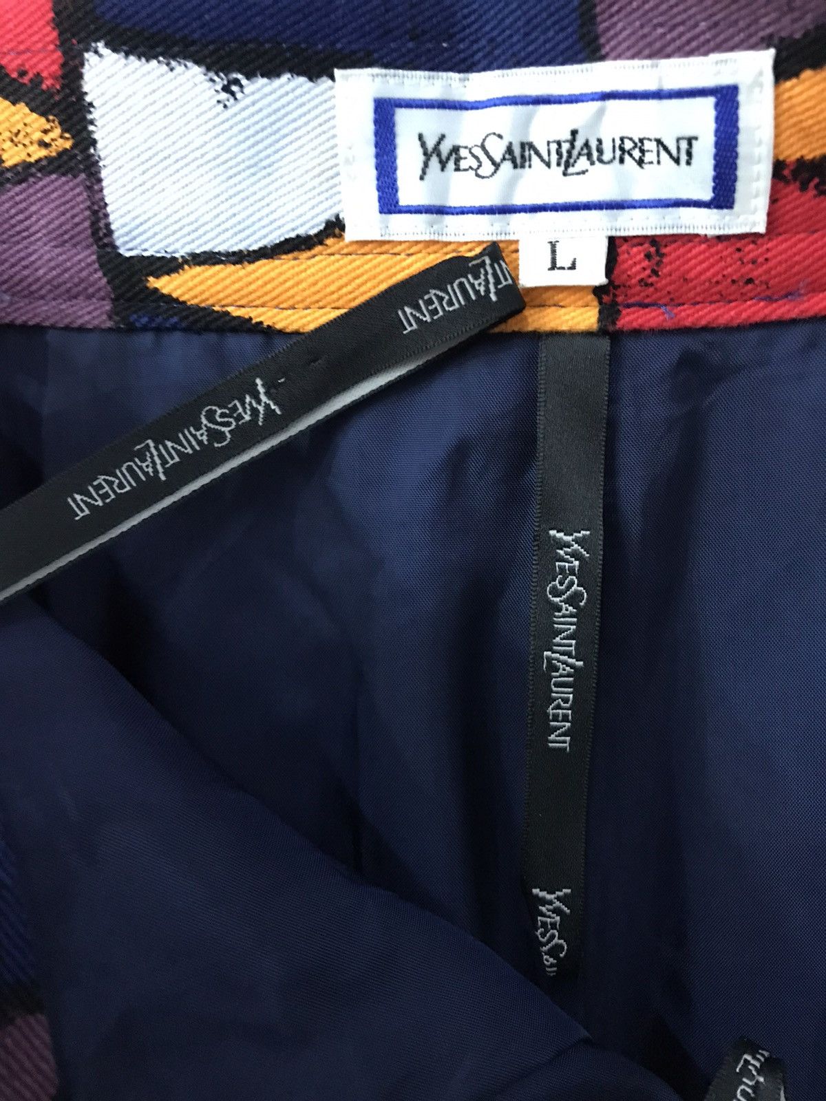 Hedi Slimane × Yves Saint Laurent Yves Saint Laurent Tribal Colourful High Waist Women Pants Size 26" / US 2 / IT 38 - 13 Thumbnail
