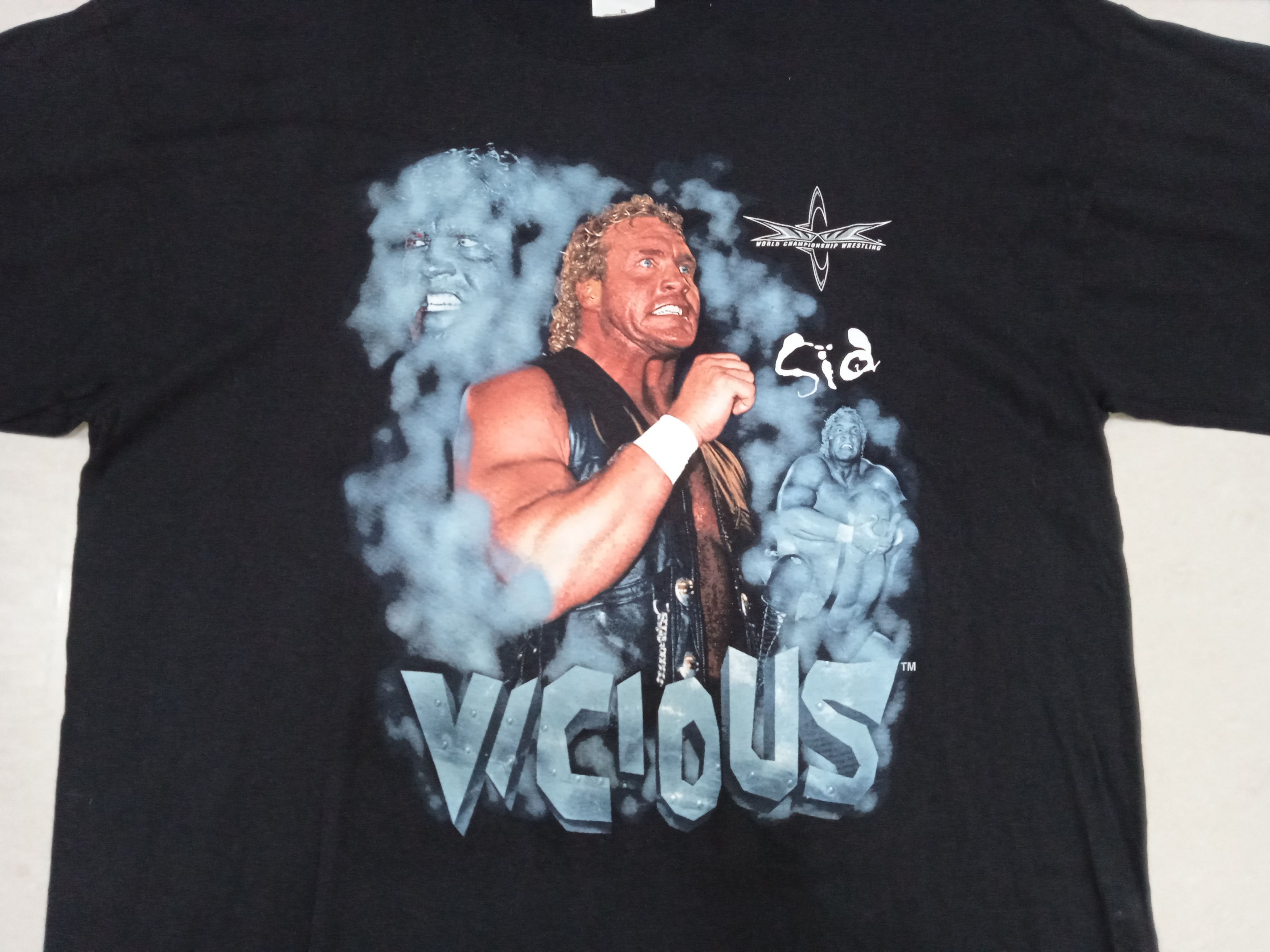 Vintage Vintage WCW Sid Vicious T-Shirt WWF Wrestling Size US XL / EU 56 / 4 - 3 Thumbnail