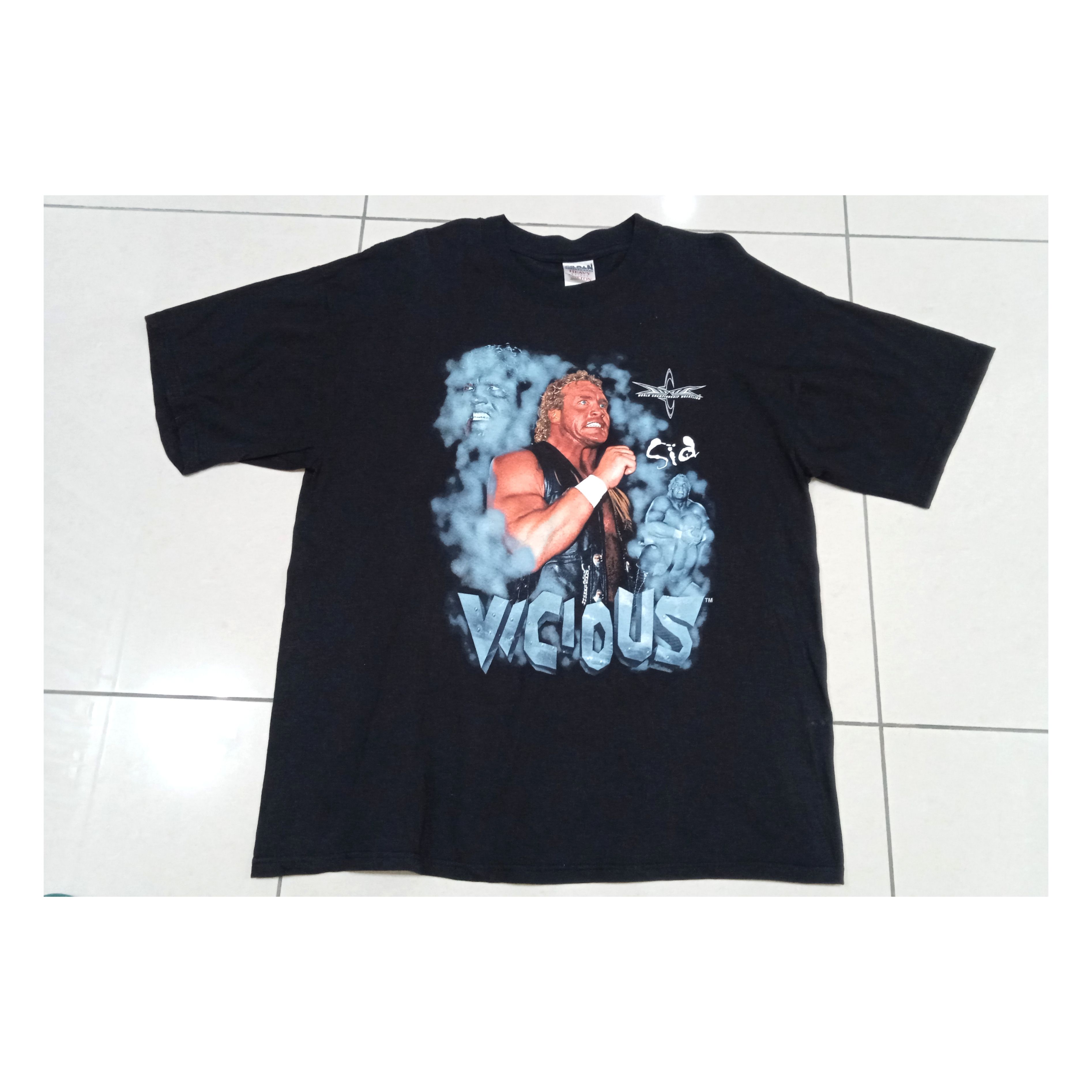 Vintage Vintage WCW Sid Vicious T-Shirt WWF Wrestling Size US XL / EU 56 / 4 - 2 Thumbnail