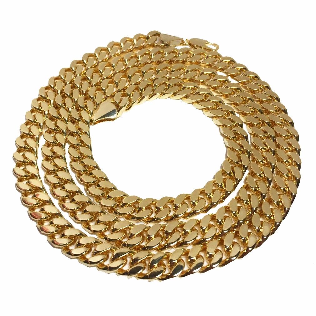 Jewelry 🔴 10MM. 36" MIAMI CUBAN LINK CHAIN 14K GP Size ONE SIZE - 5 Thumbnail
