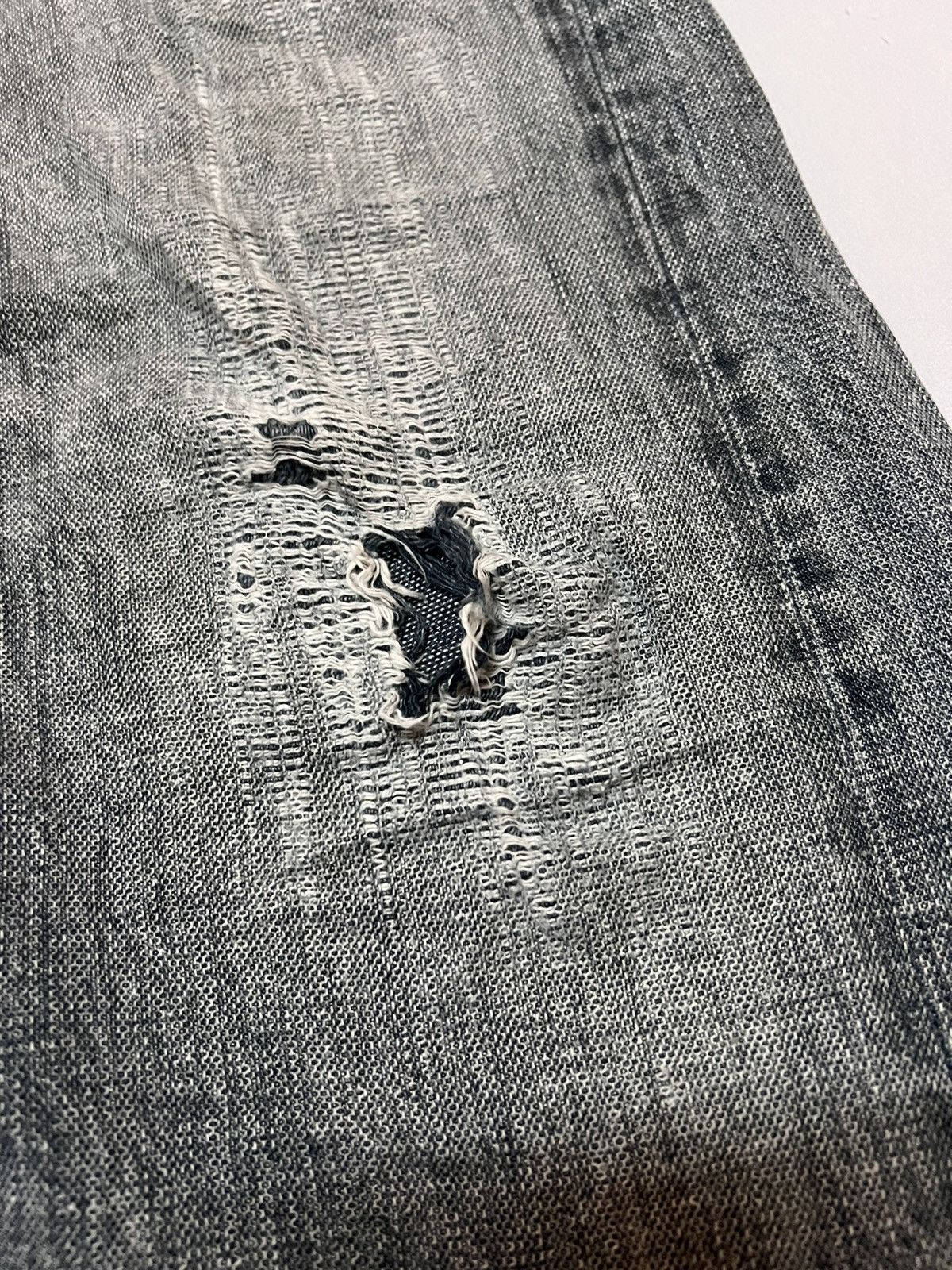Japanese Brand × Velvet SICK🔥Japanese Brand Velvet Blue Distressed Flare Denim Size US 30 / EU 46 - 8 Thumbnail