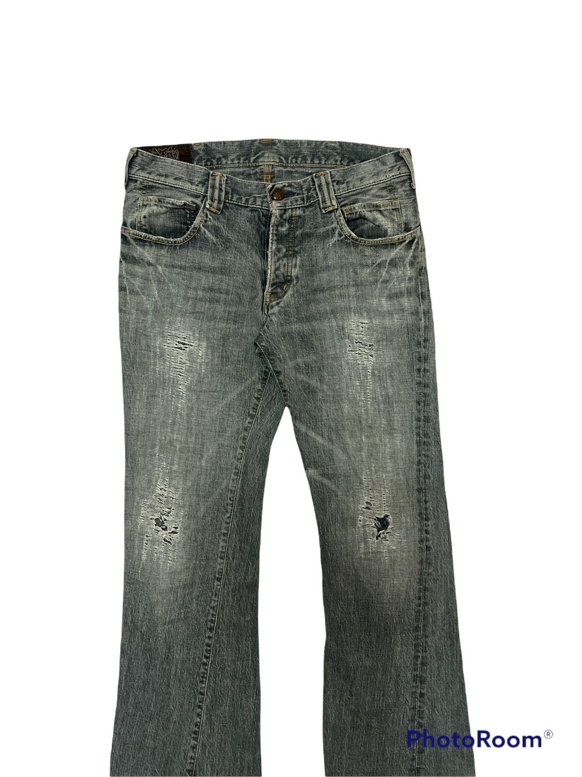 Japanese Brand × Velvet SICK🔥Japanese Brand Velvet Blue Distressed Flare Denim Size US 30 / EU 46 - 2 Thumbnail