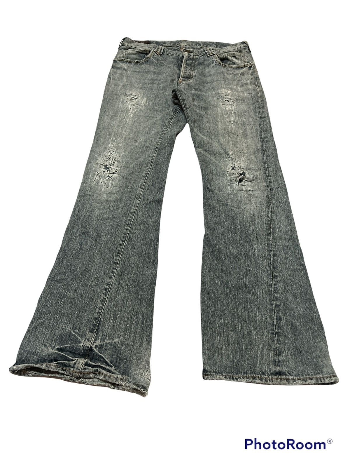 Japanese Brand × Velvet SICK🔥Japanese Brand Velvet Blue Distressed Flare Denim Size US 30 / EU 46 - 5 Thumbnail