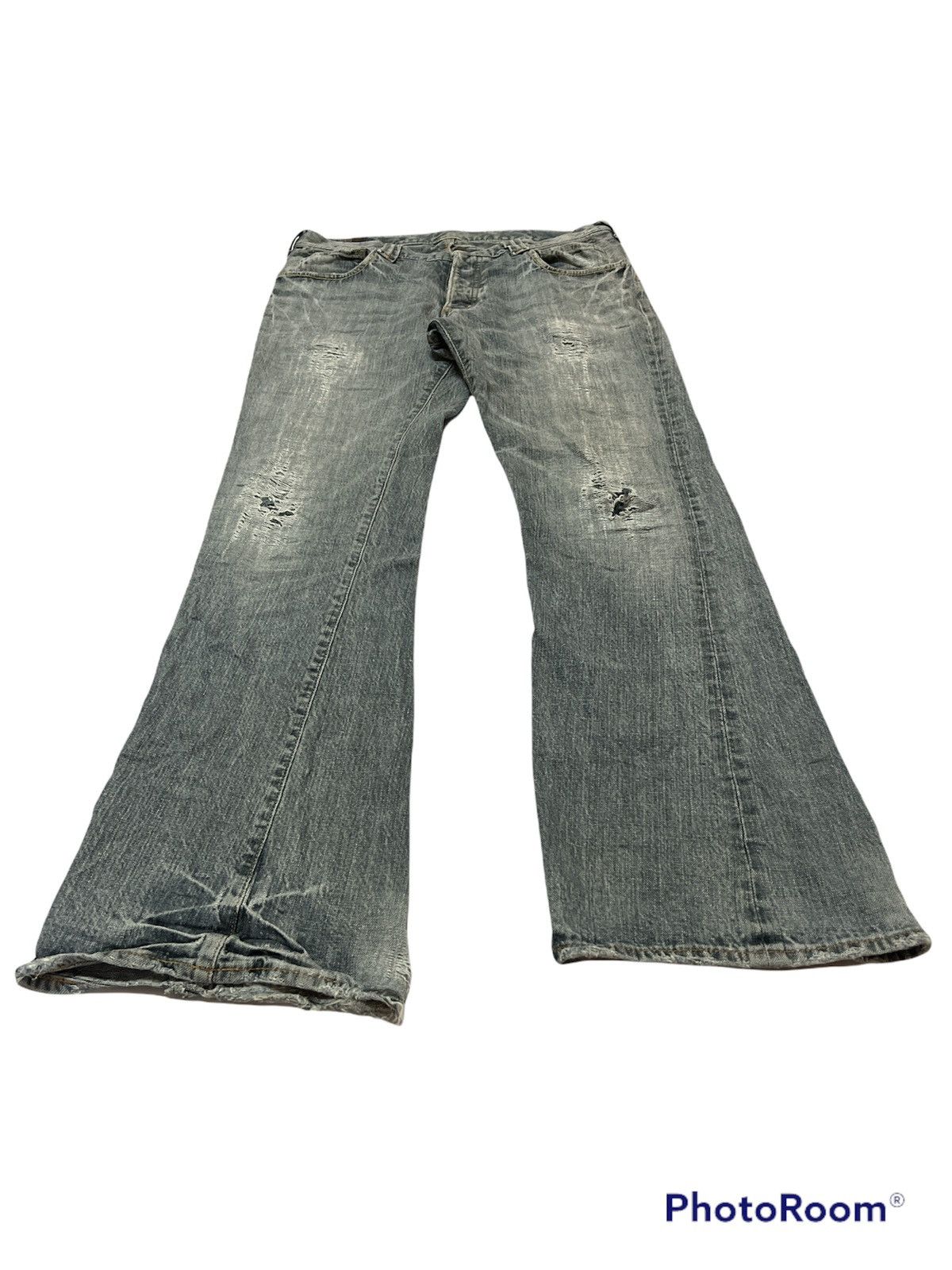 Japanese Brand × Velvet SICK🔥Japanese Brand Velvet Blue Distressed Flare Denim Size US 30 / EU 46 - 4 Thumbnail