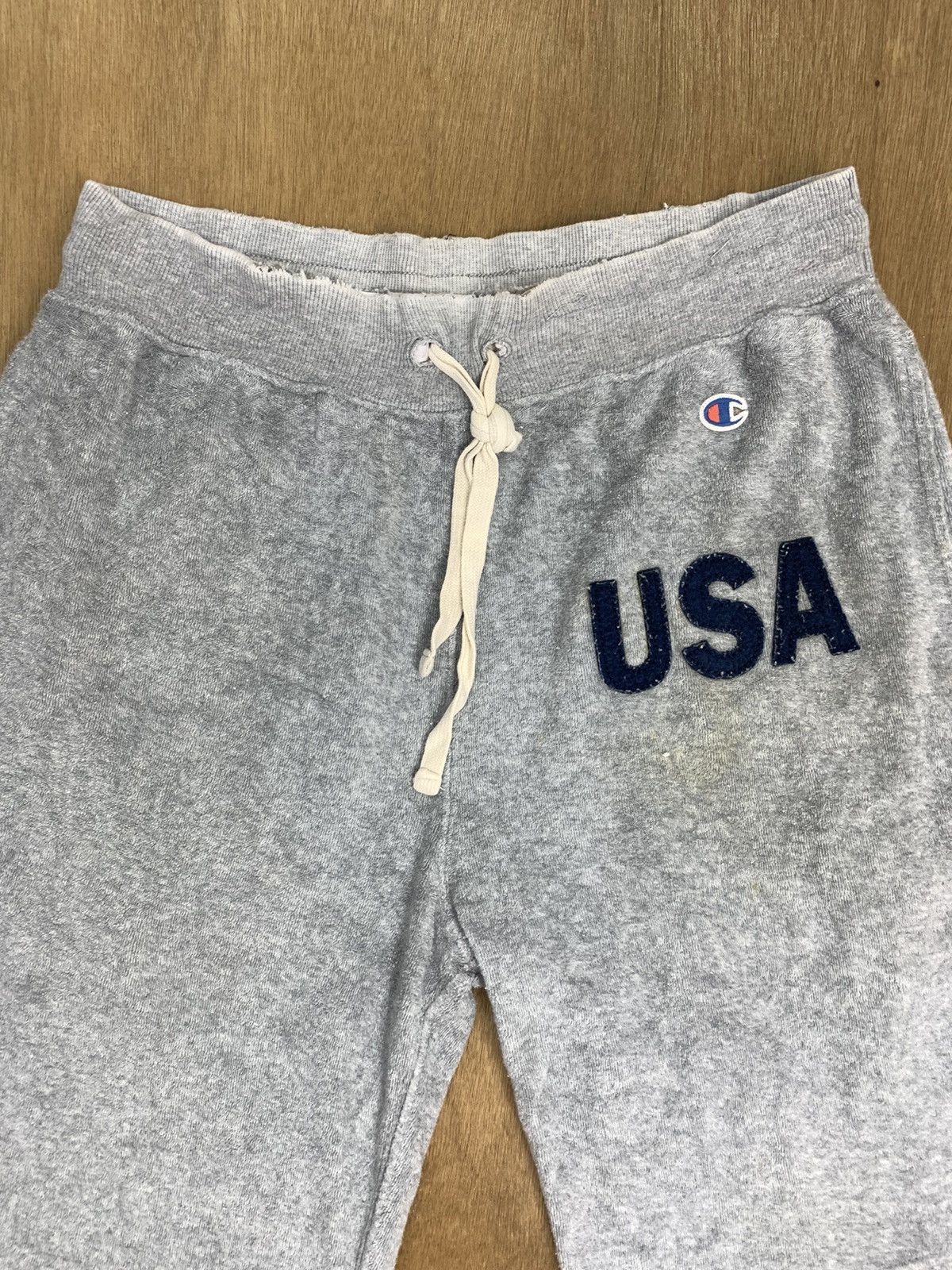 Champion × Japanese Brand CHAMPION USA Spellout Big Logo Summer Surf Sweat Short Pant Size US 29 - 3 Thumbnail