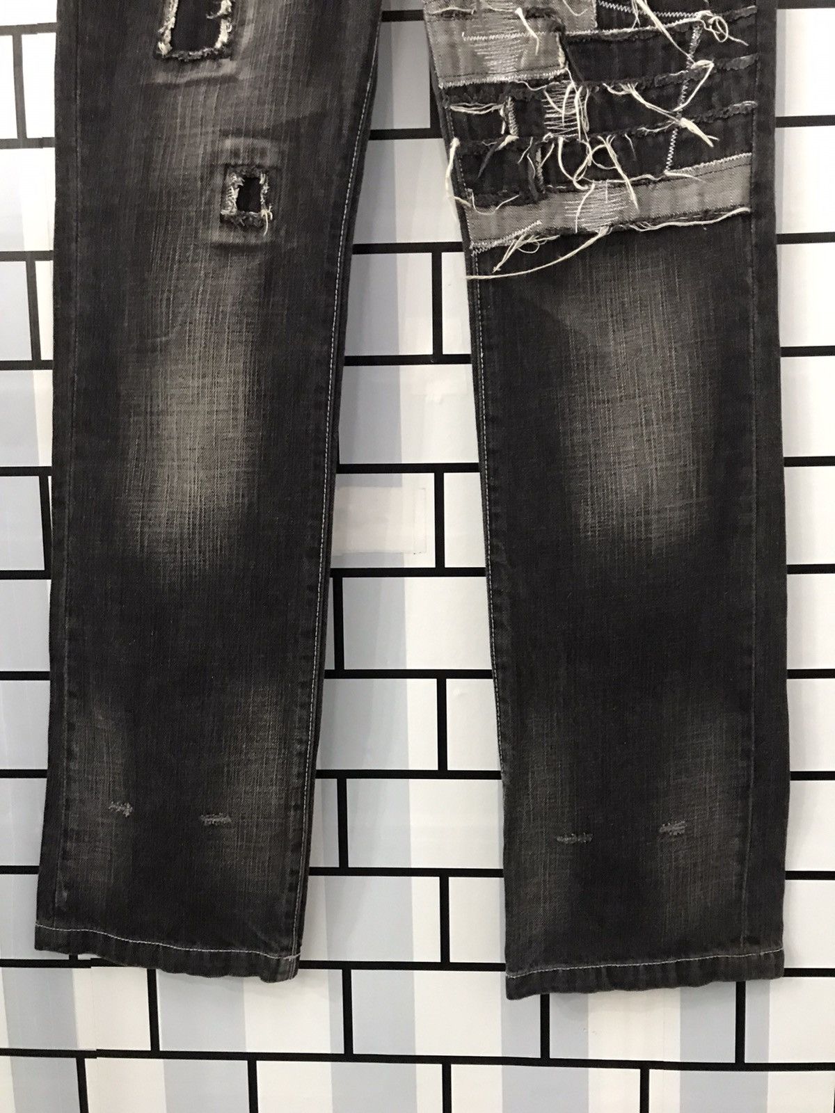 Designer × Japanese Brand Jade Japan Distressed Sashiko Boro Slim Fit Denim Size US 30 / EU 46 - 6 Thumbnail