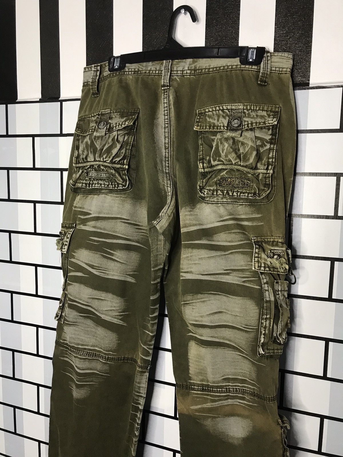 Japanese Brand japanese brand J.g wangzi cargo multi pocket two tone pants Size US 33 - 11 Thumbnail