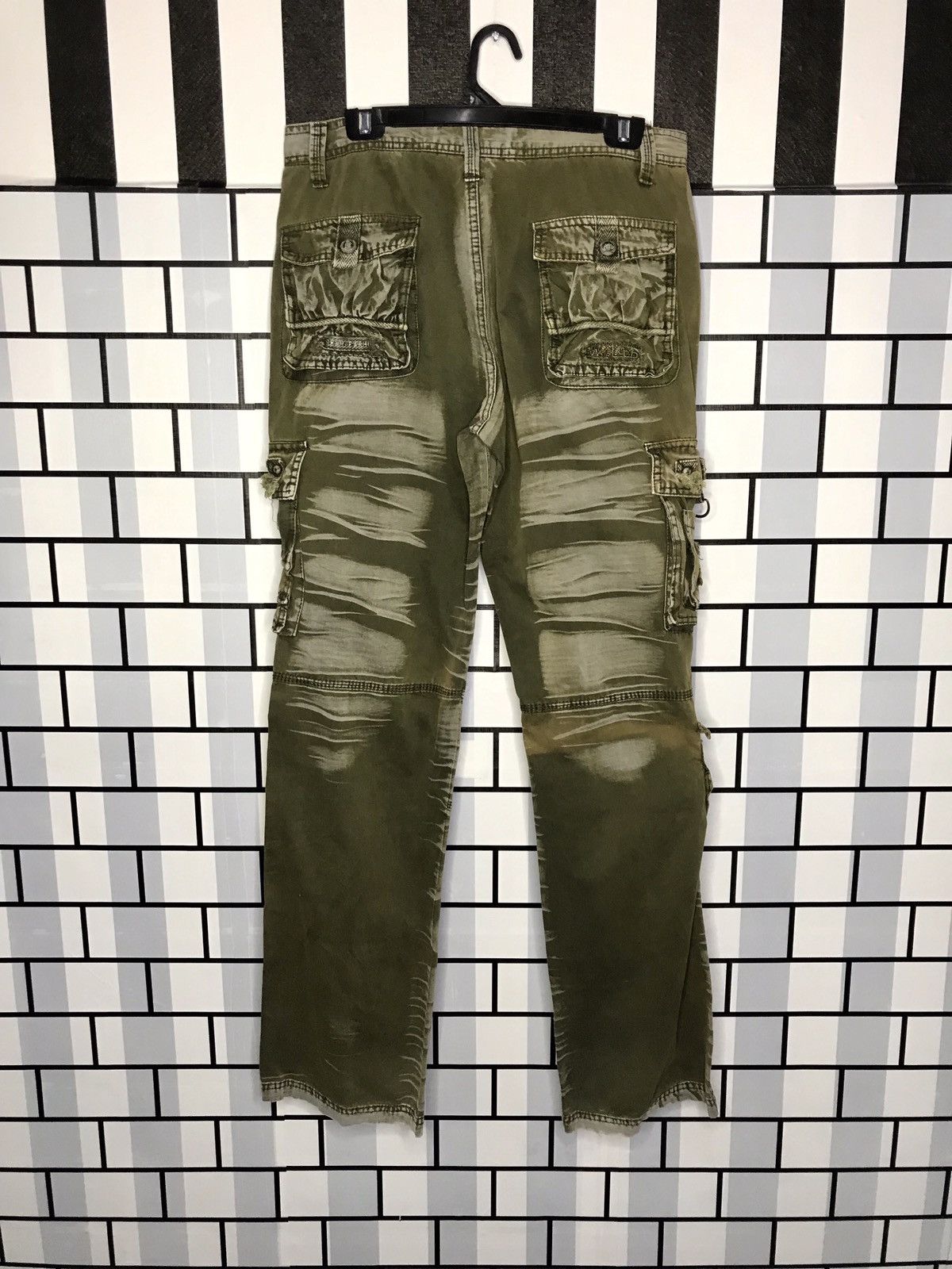 Japanese Brand japanese brand J.g wangzi cargo multi pocket two tone pants Size US 33 - 9 Thumbnail