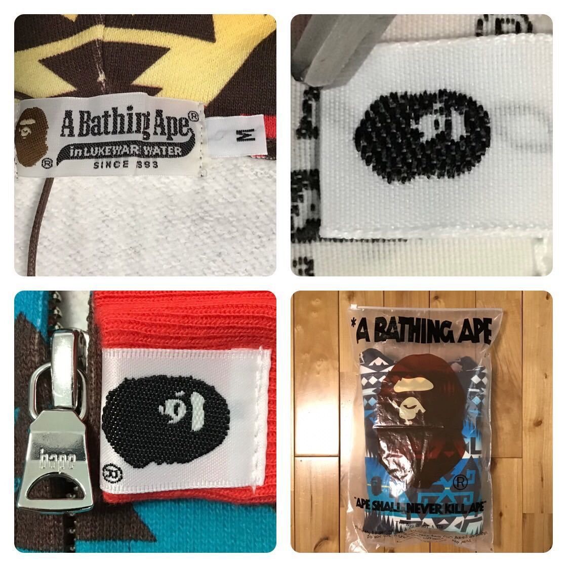 Bape 🔥Aoyama Limited🔥 Native pattern full zip hoodie BAPE ape Size US M / EU 48-50 / 2 - 6 Thumbnail
